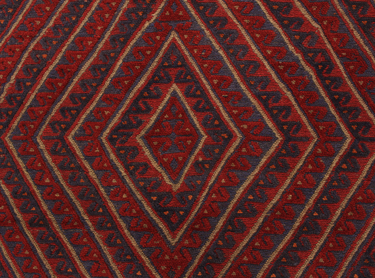 Red Handmade Mashwani Afghan Rug Rectangular