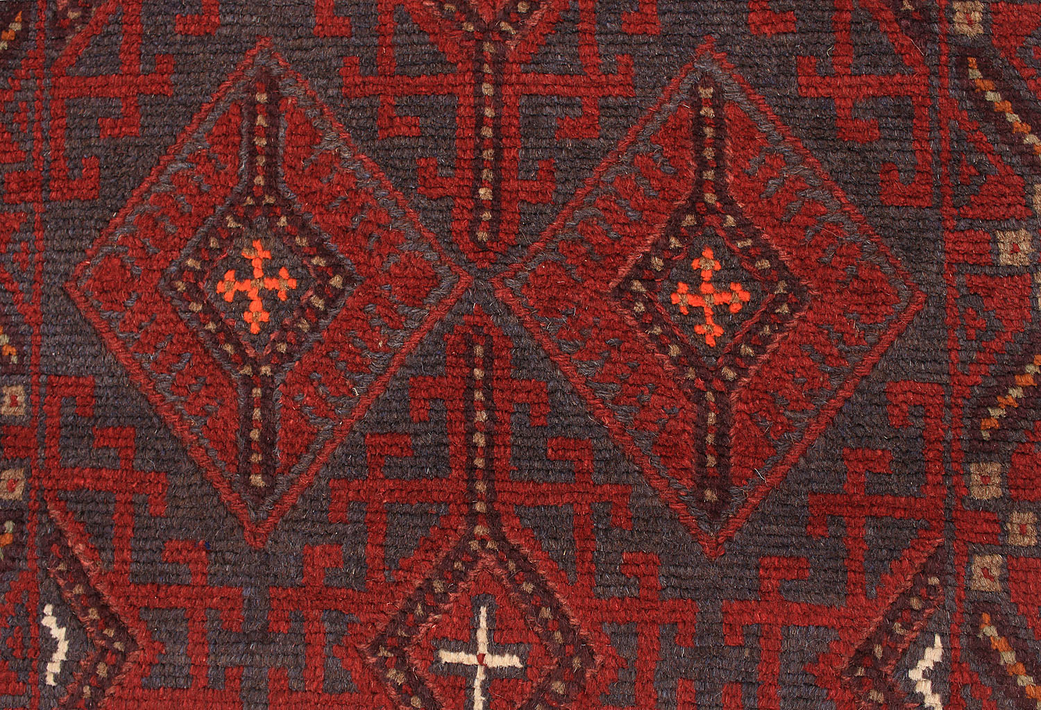 10' 6" X 2' 6" Red Handmade Mashwani Afghan Rug Runner