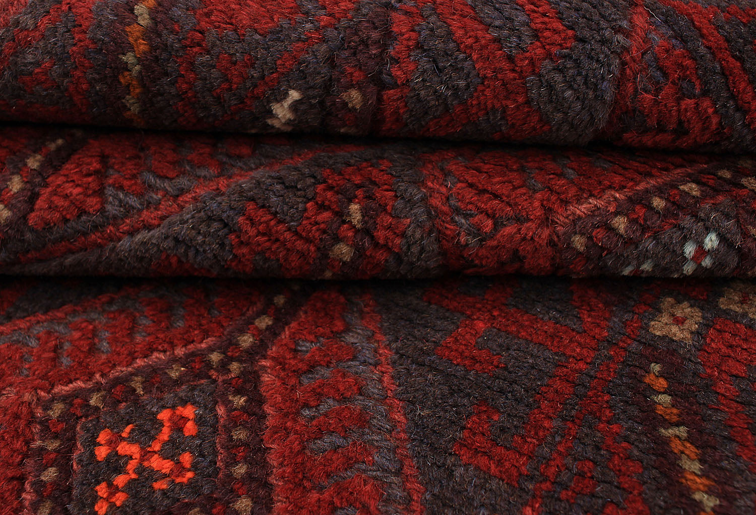 10' 6" X 2' 6" Red Handmade Mashwani Afghan Rug Runner
