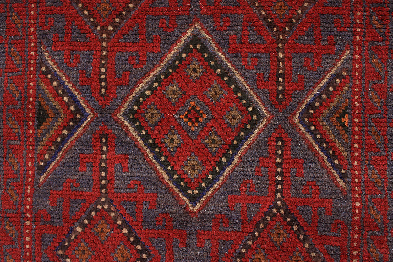 10' 6" X 2' 6" Red Handmade Mashwani Afghan Rug Runner