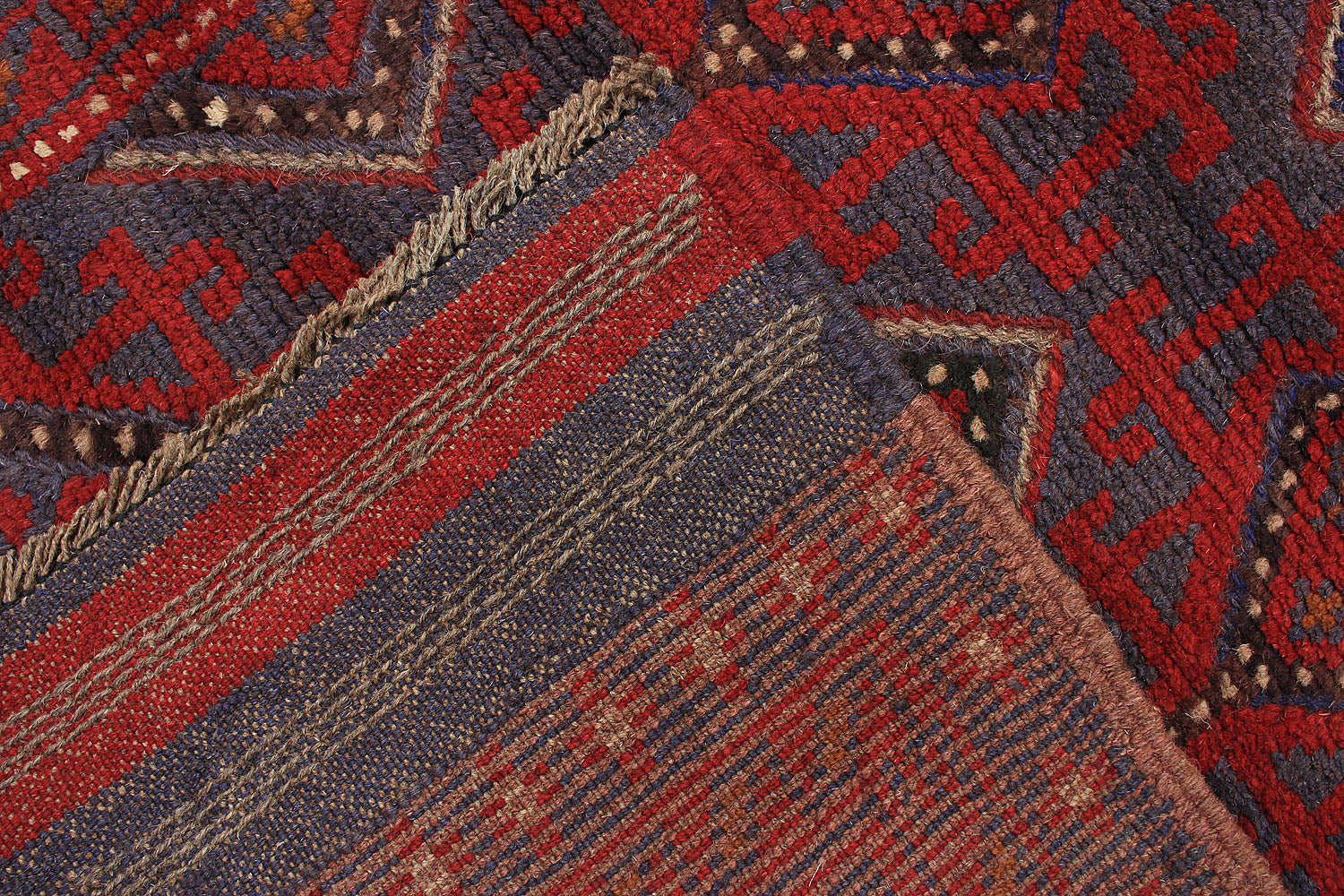 10' 6" X 2' 6" Red Handmade Mashwani Afghan Rug Runner