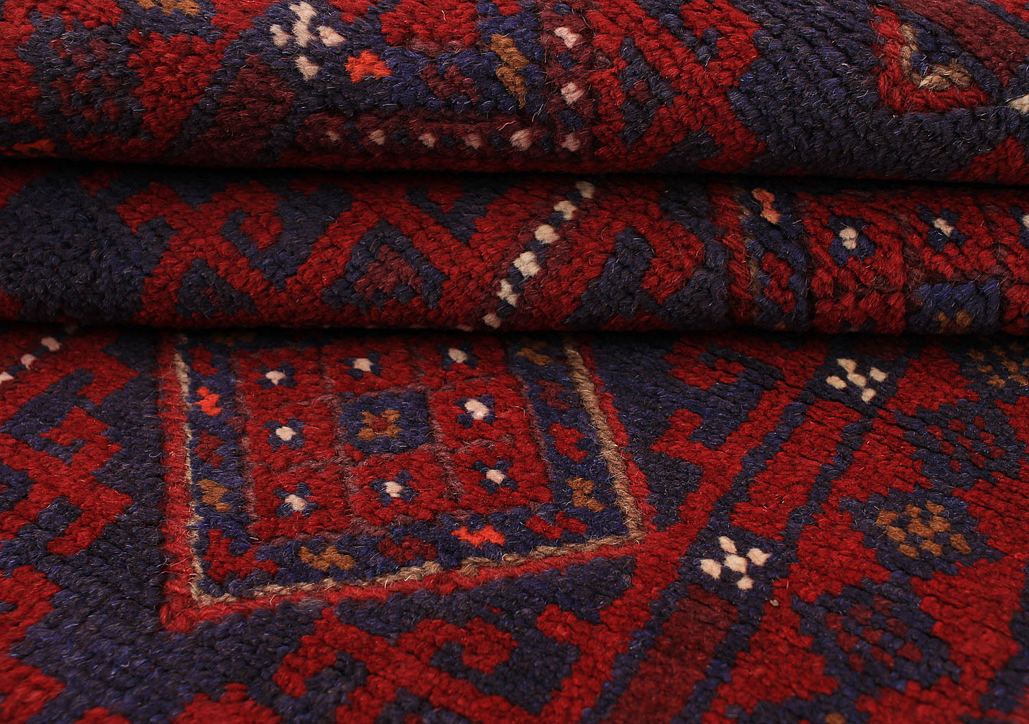 10' 6" X 2' 6" Red Handmade Mashwani Afghan Rug Runner