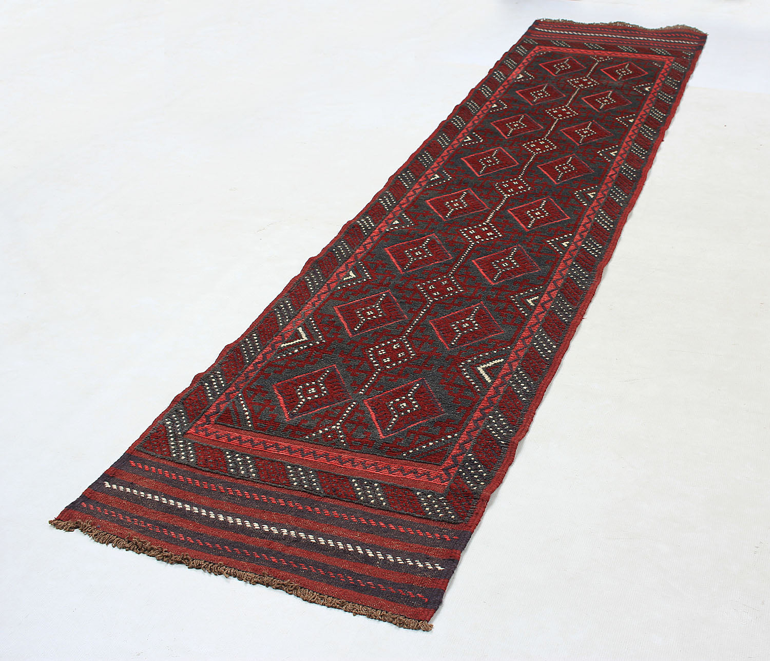 Red Handmade Mashwani Afghan Rug Rectangular