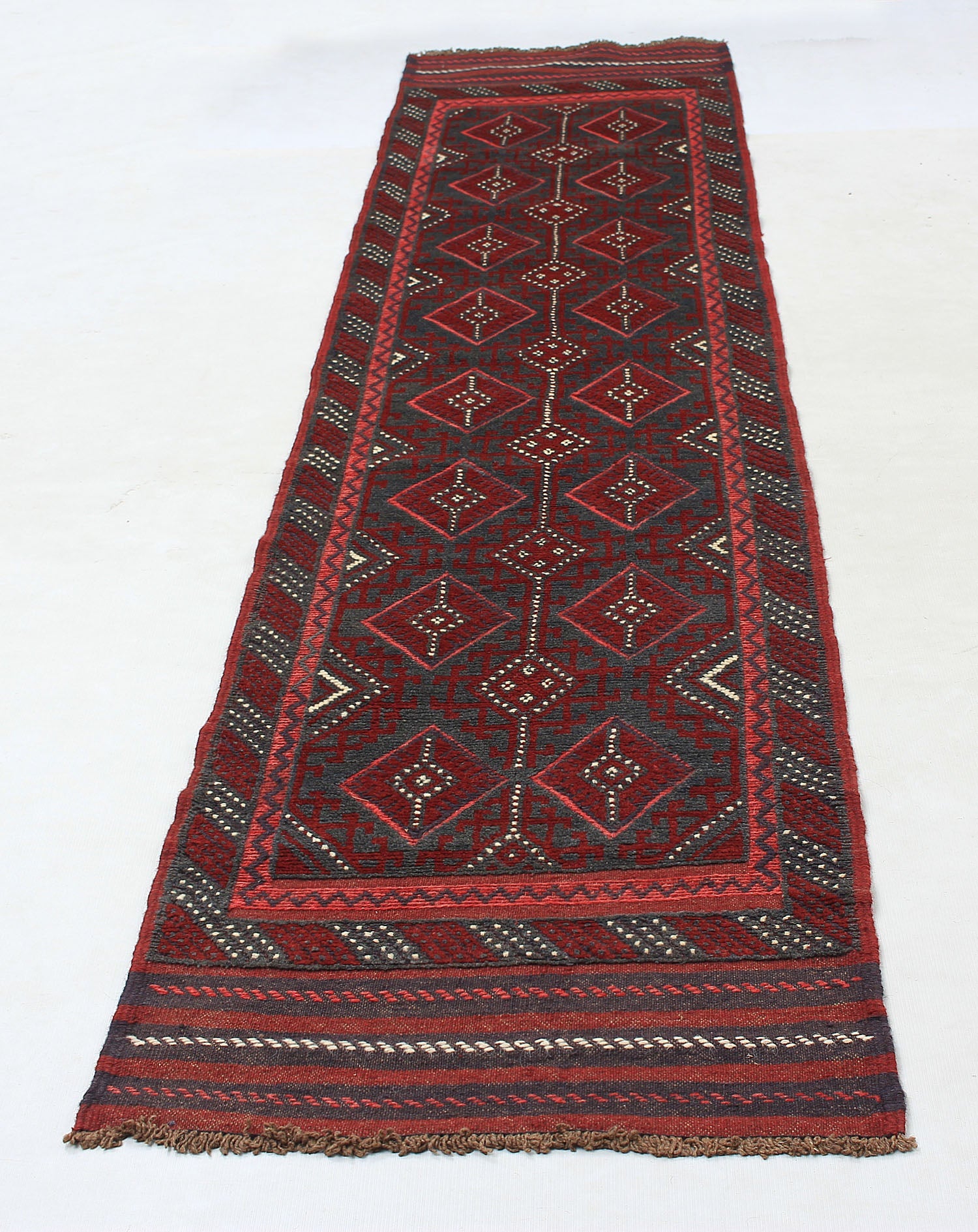 Red Handmade Mashwani Afghan Rug Rectangular