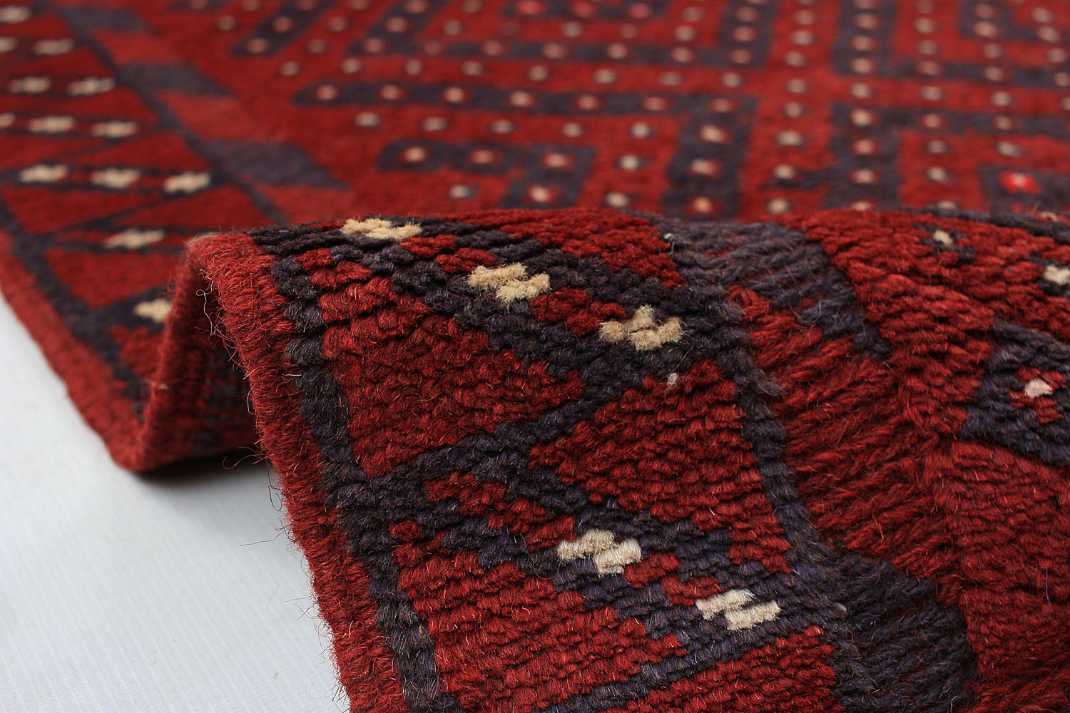 10' 6" X 2' 6" Red Handmade Mashwani Afghan Rug Runner