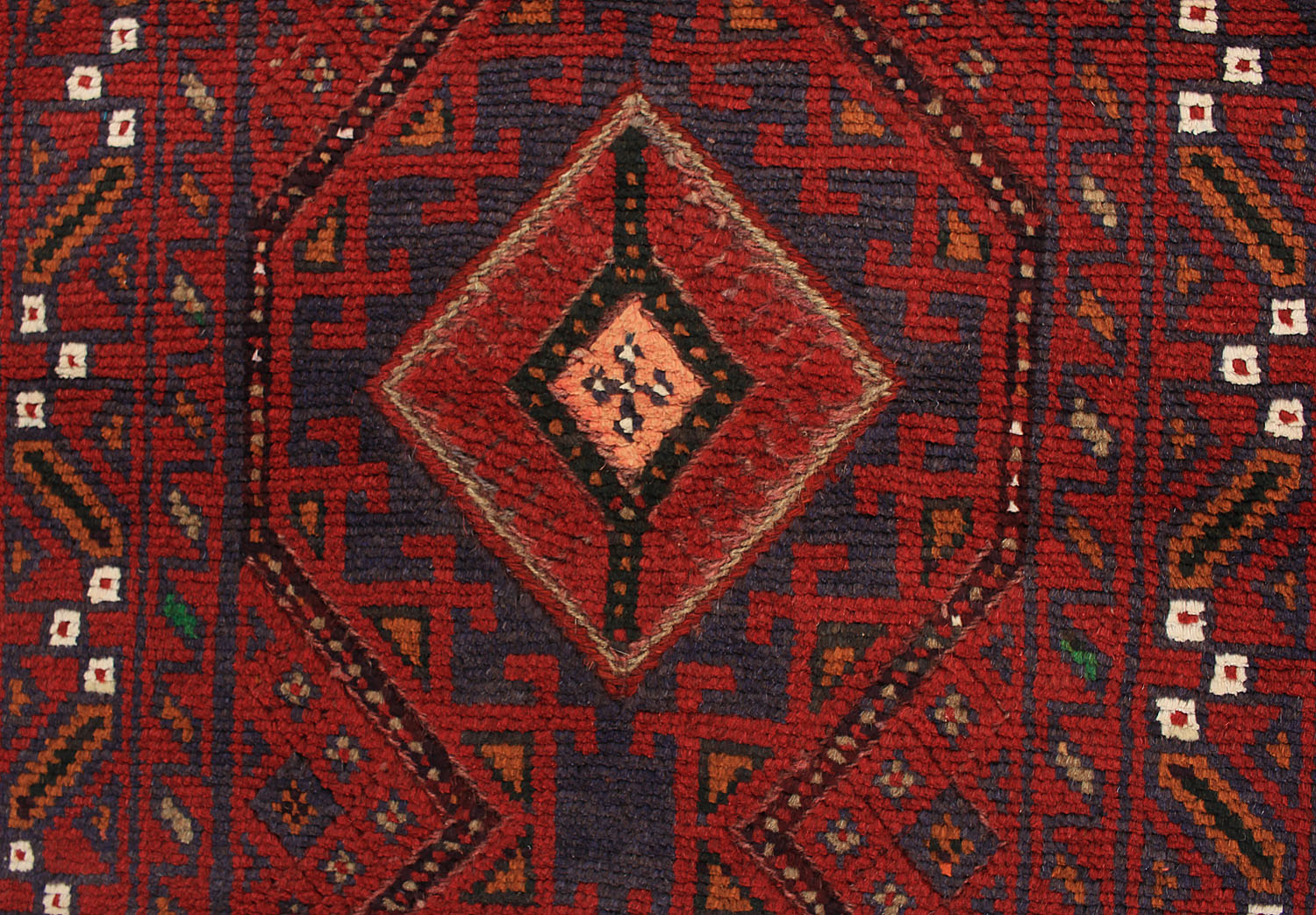 10' 6" X 2' 6" Red Handmade Mashwani Afghan Rug Runner