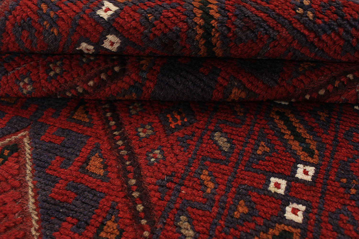 10' 6" X 2' 6" Red Handmade Mashwani Afghan Rug Runner