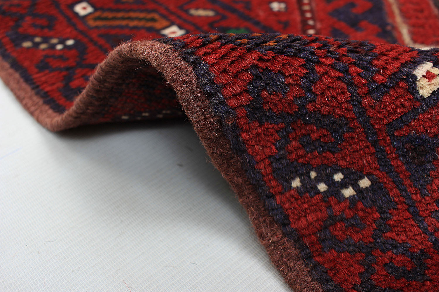 10' 6" X 2' 6" Red Handmade Mashwani Afghan Rug Runner