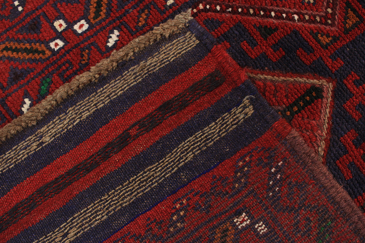 10' 6" X 2' 6" Red Handmade Mashwani Afghan Rug Runner
