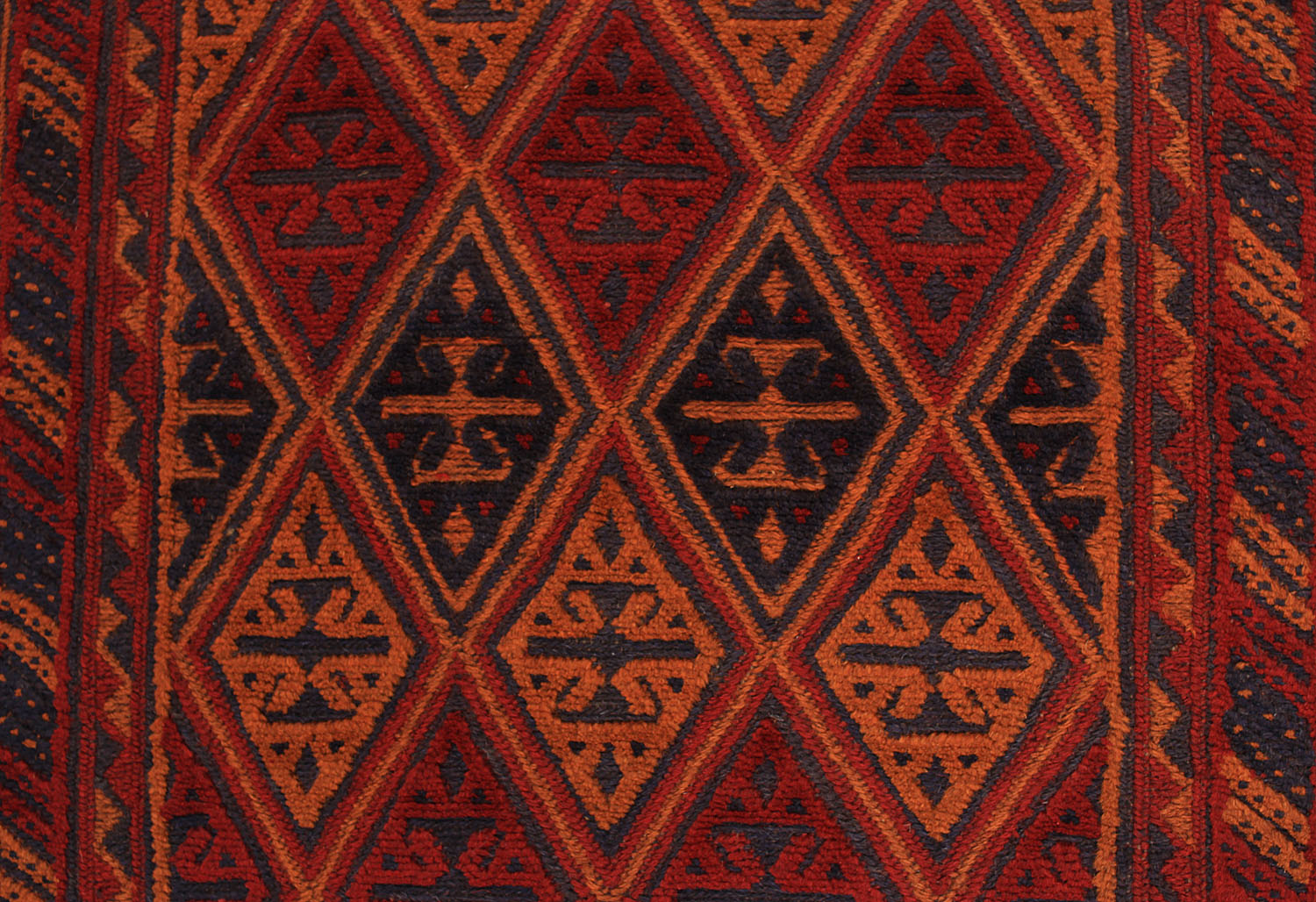 10' 6" X 2' 6" Red Handmade Mashwani Afghan Rug Runner