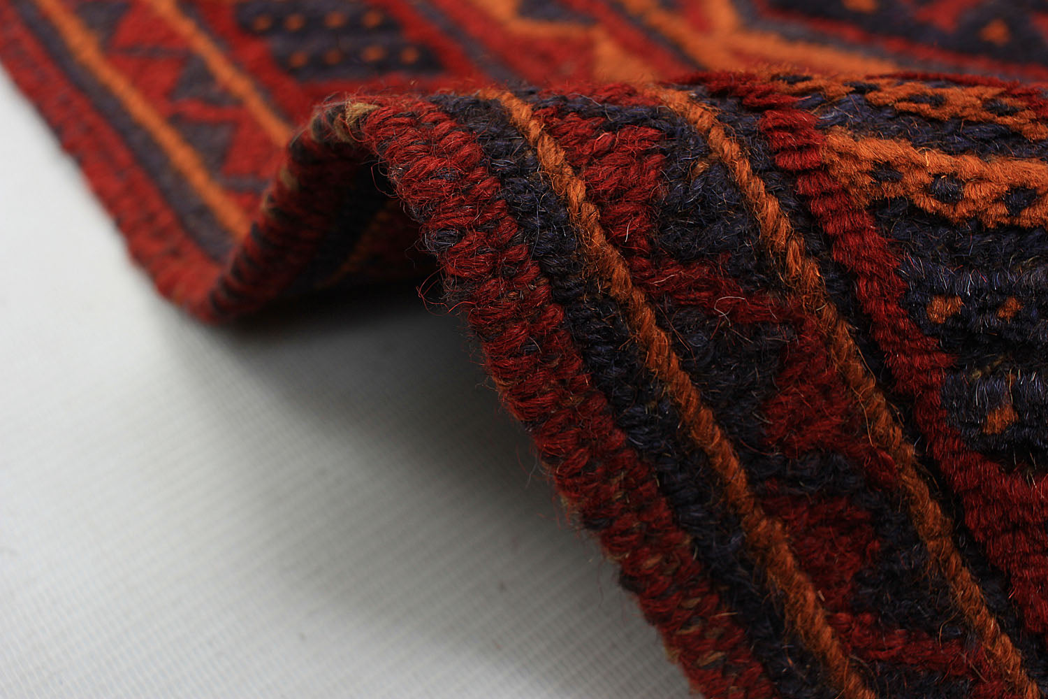 10' 6" X 2' 6" Red Handmade Mashwani Afghan Rug Runner