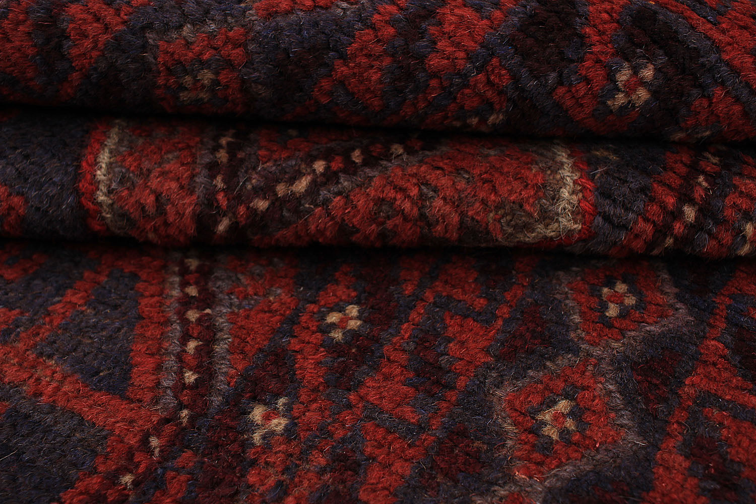 10' 6" X 2' 6" Red Handmade Mashwani Afghan Rug Runner