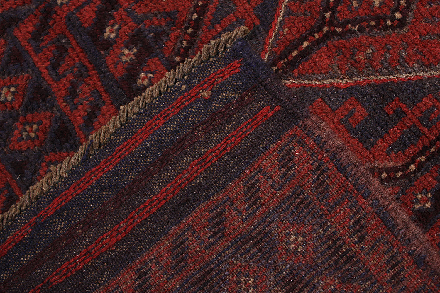 10' 6" X 2' 6" Red Handmade Mashwani Afghan Rug Runner