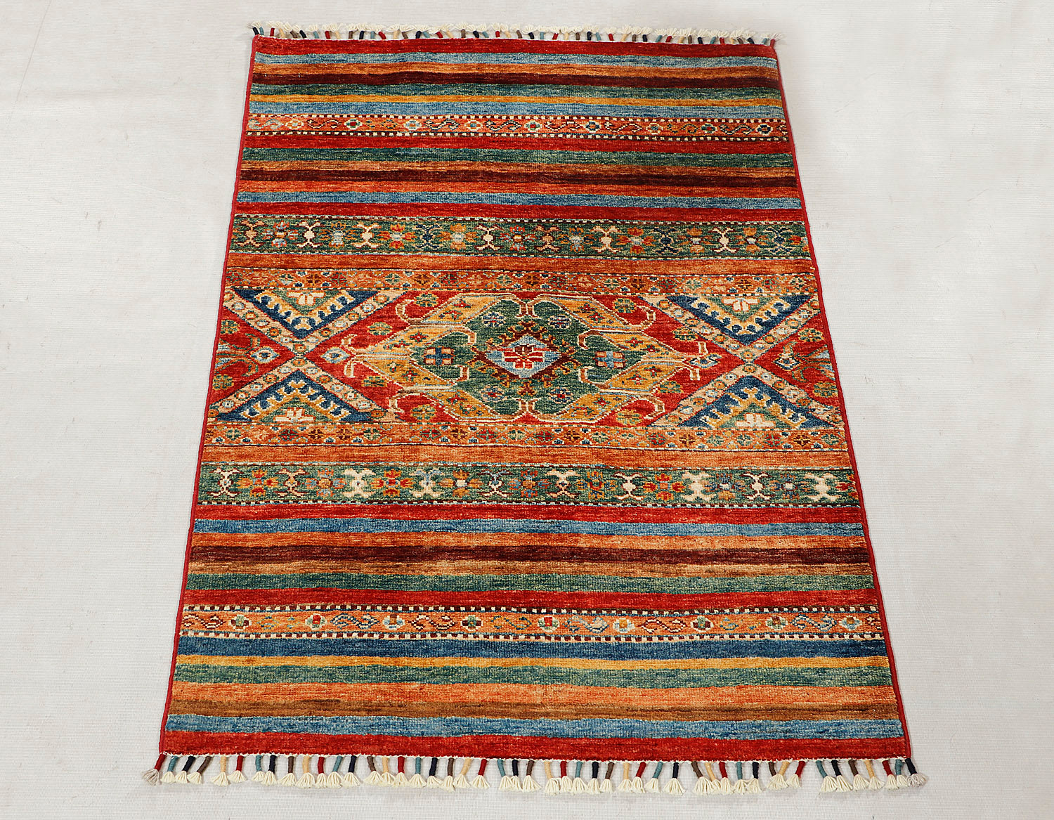 Khurjeen Persian Hand Knotted Wool Rug Multicolor 3' x 4'