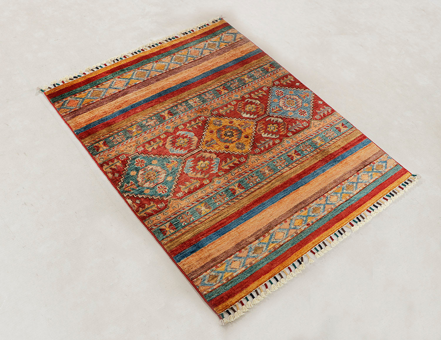 Khurjeen Persian Hand Knotted Wool Rug Multicolor 3' x 4'