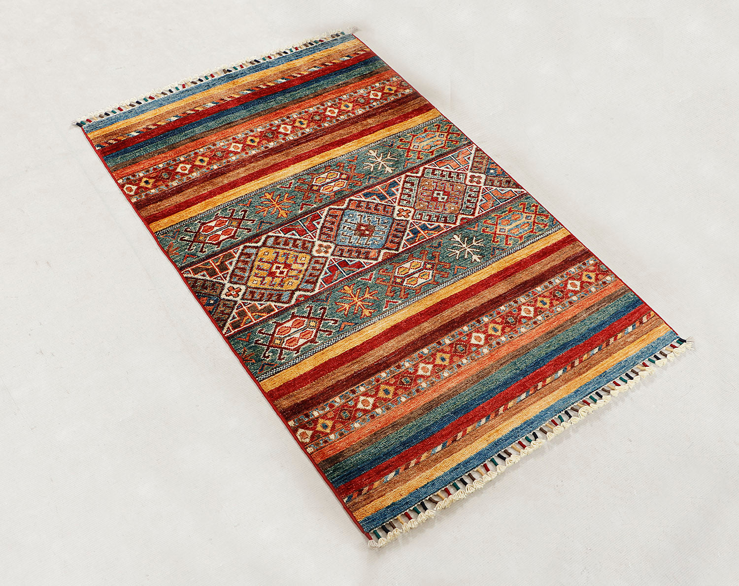 Khurjeen Persian Hand Knotted Wool Rug Multicolor 3' x 4'