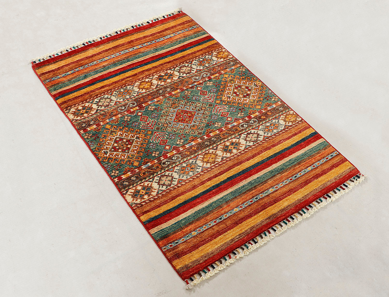 Khurjeen Persian Hand Knotted Wool Rug Multicolor 2'6" x 4'