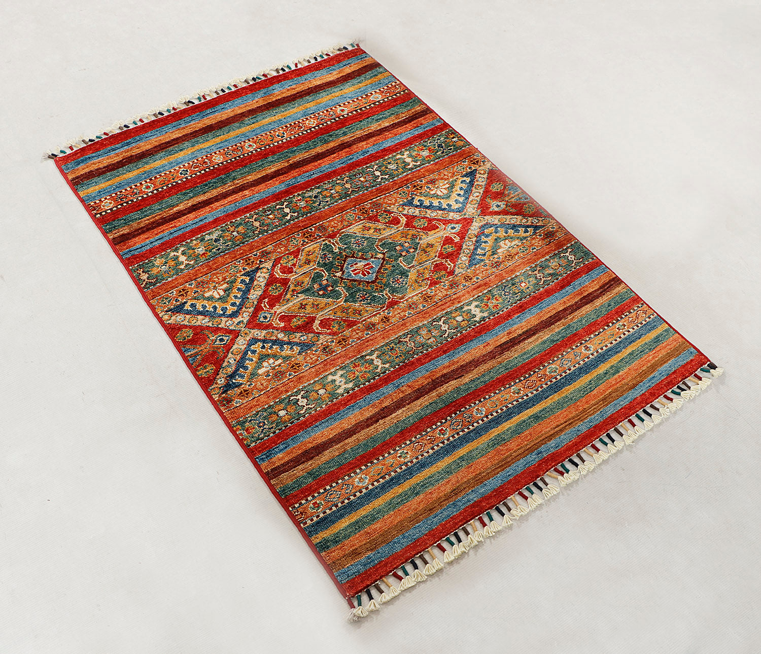 Khurjeen Persian Hand Knotted Wool Rug Multicolor 3' x 4'