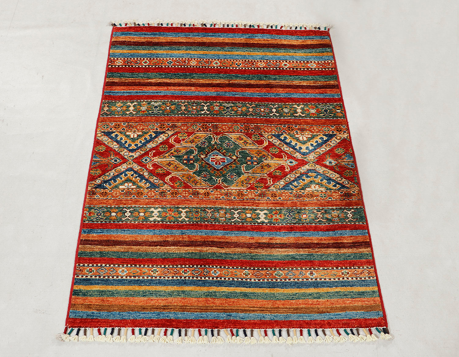 Khurjeen Persian Hand Knotted Wool Rug Multicolor 3' x 4'