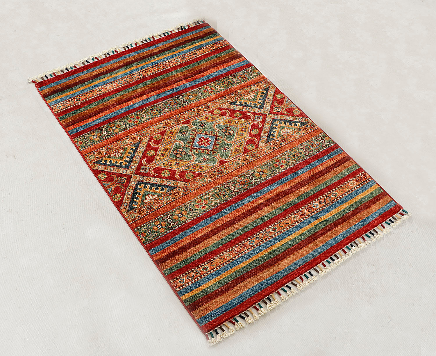 Khurjeen Persian Hand Knotted Wool Rug Multicolor 3' x 4'