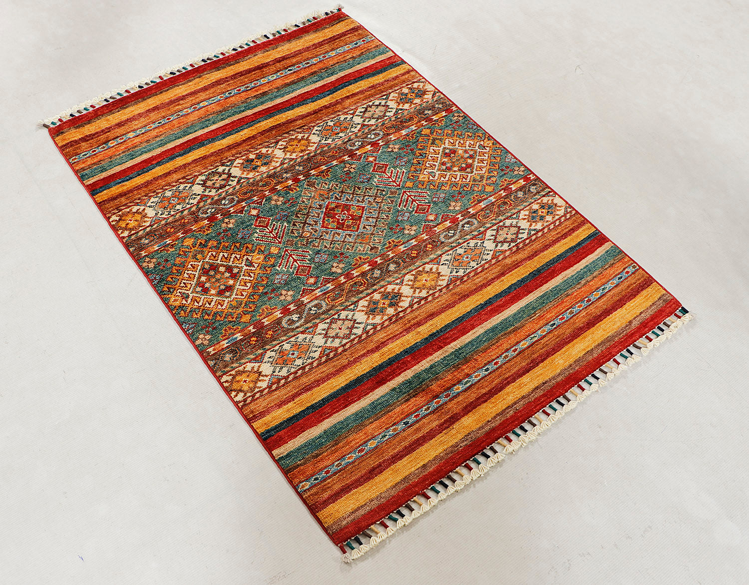 Khurjeen Persian Hand Knotted Wool Rug Multicolor 3' x 4'