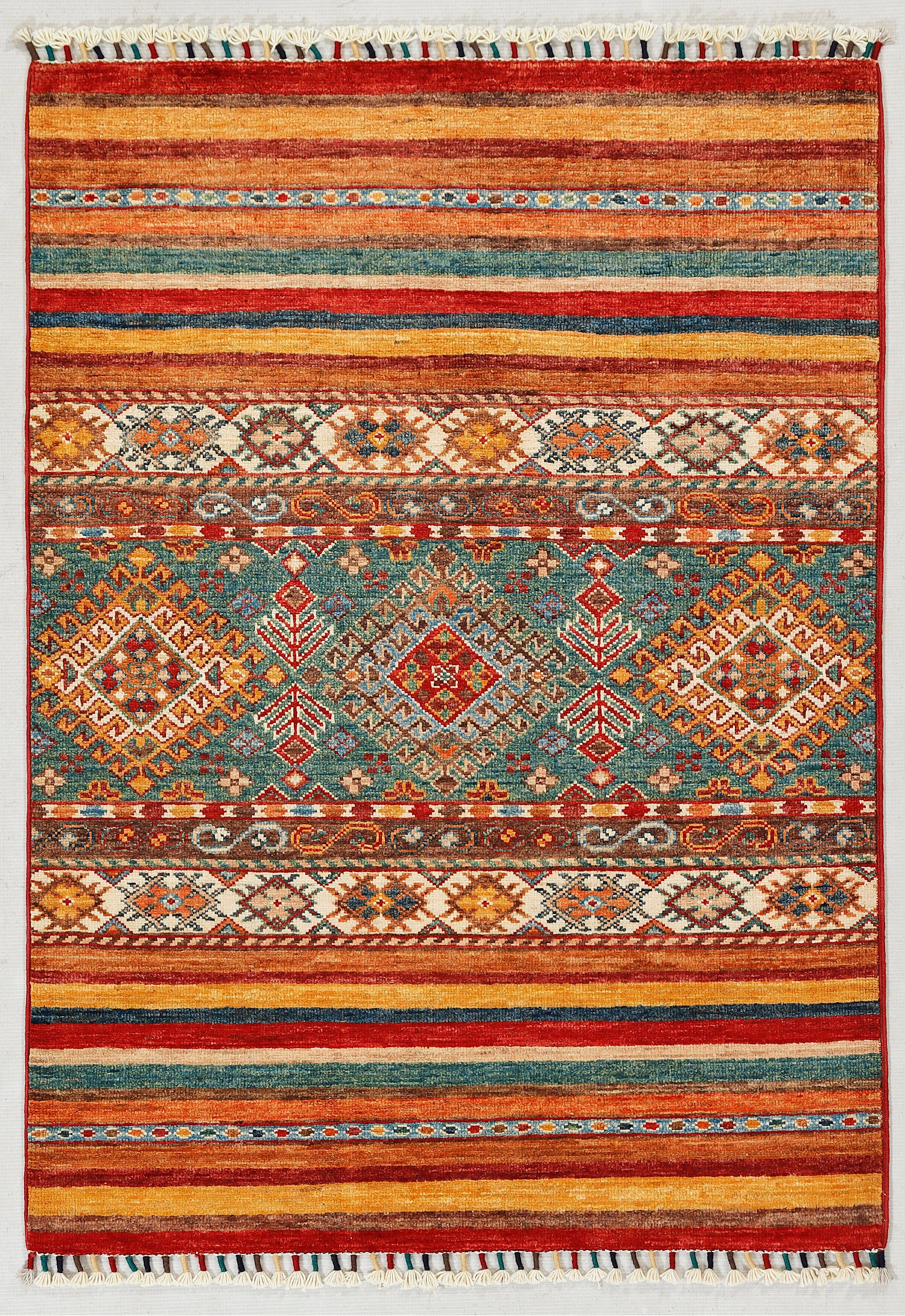 Khurjeen Persian Hand Knotted Wool Rug Multicolor 3' x 4'