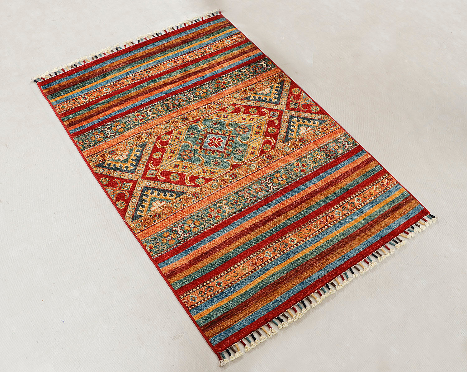 Khurjeen Persian Hand Knotted Wool Rug Multicolor 3' x 4'