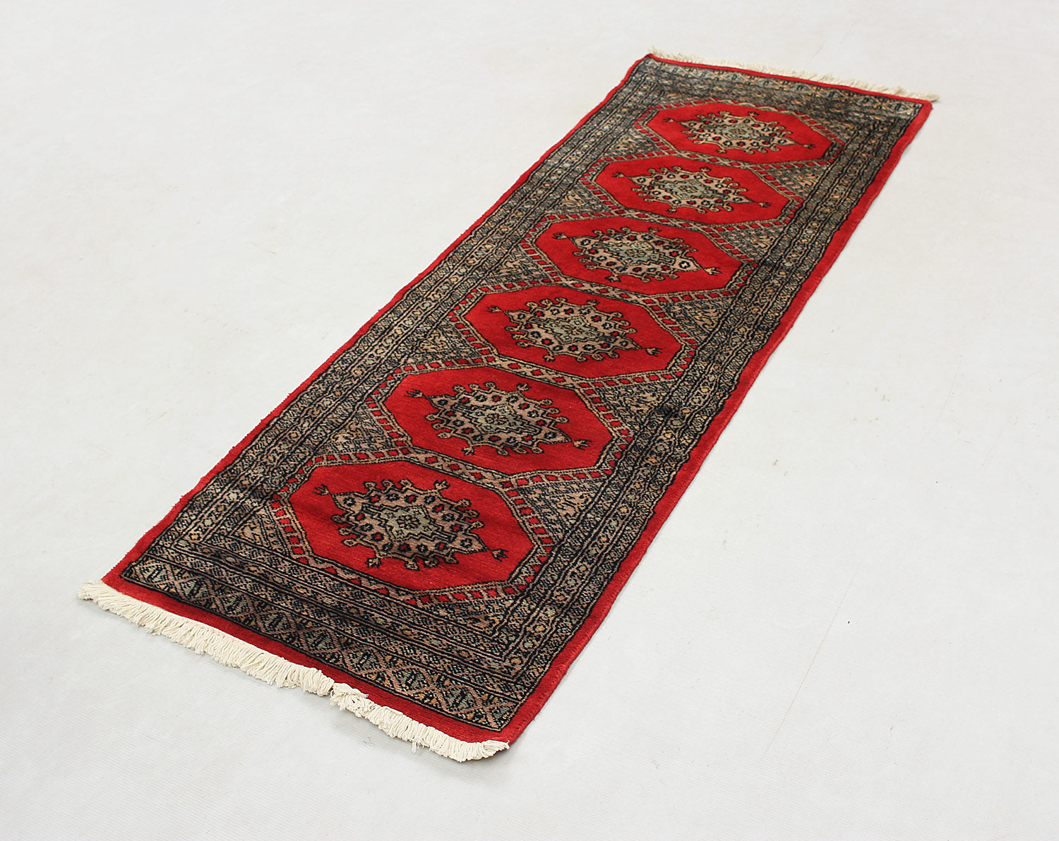 2' 6" x 6' Red Handmade Jaldar Afghan Rug Runner