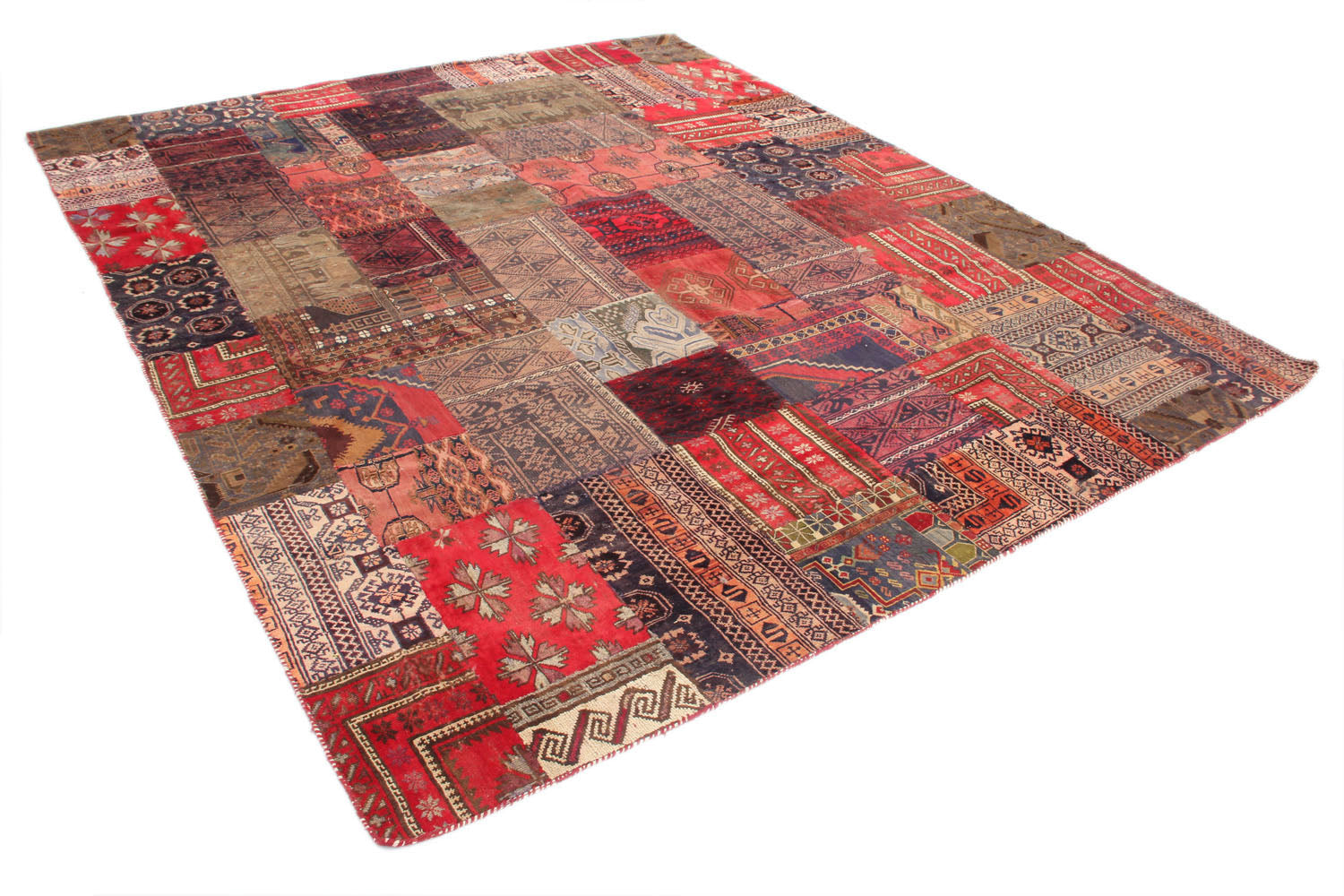 8' X 10' Multy Handmade Patch Work Afghan Rug Rectangular