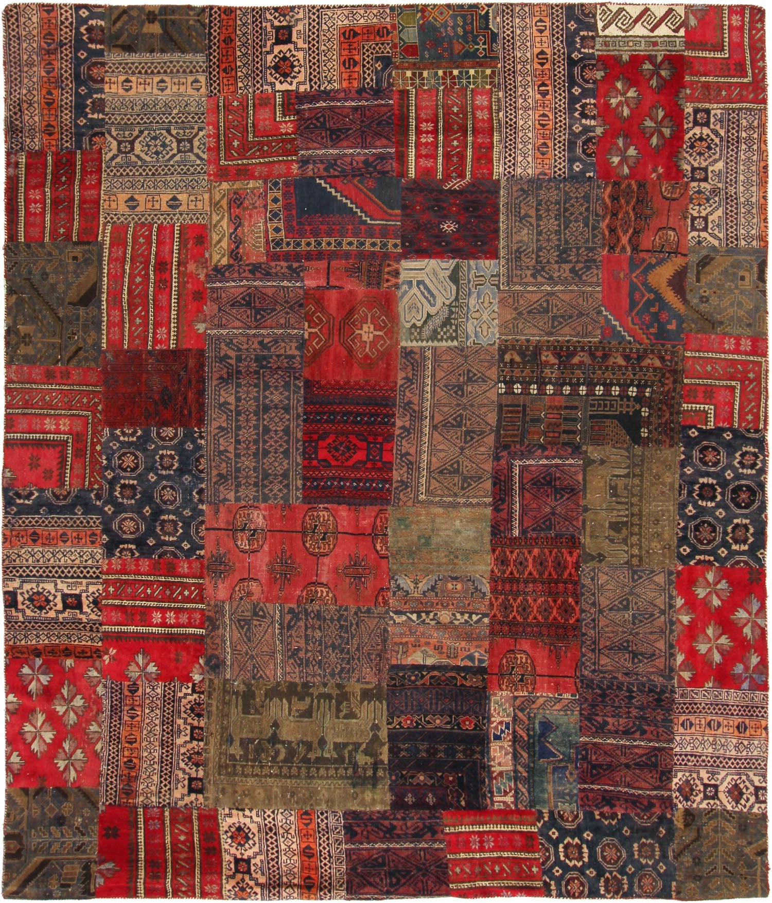 8' X 10' Multy Handmade Patch Work Afghan Rug Rectangular