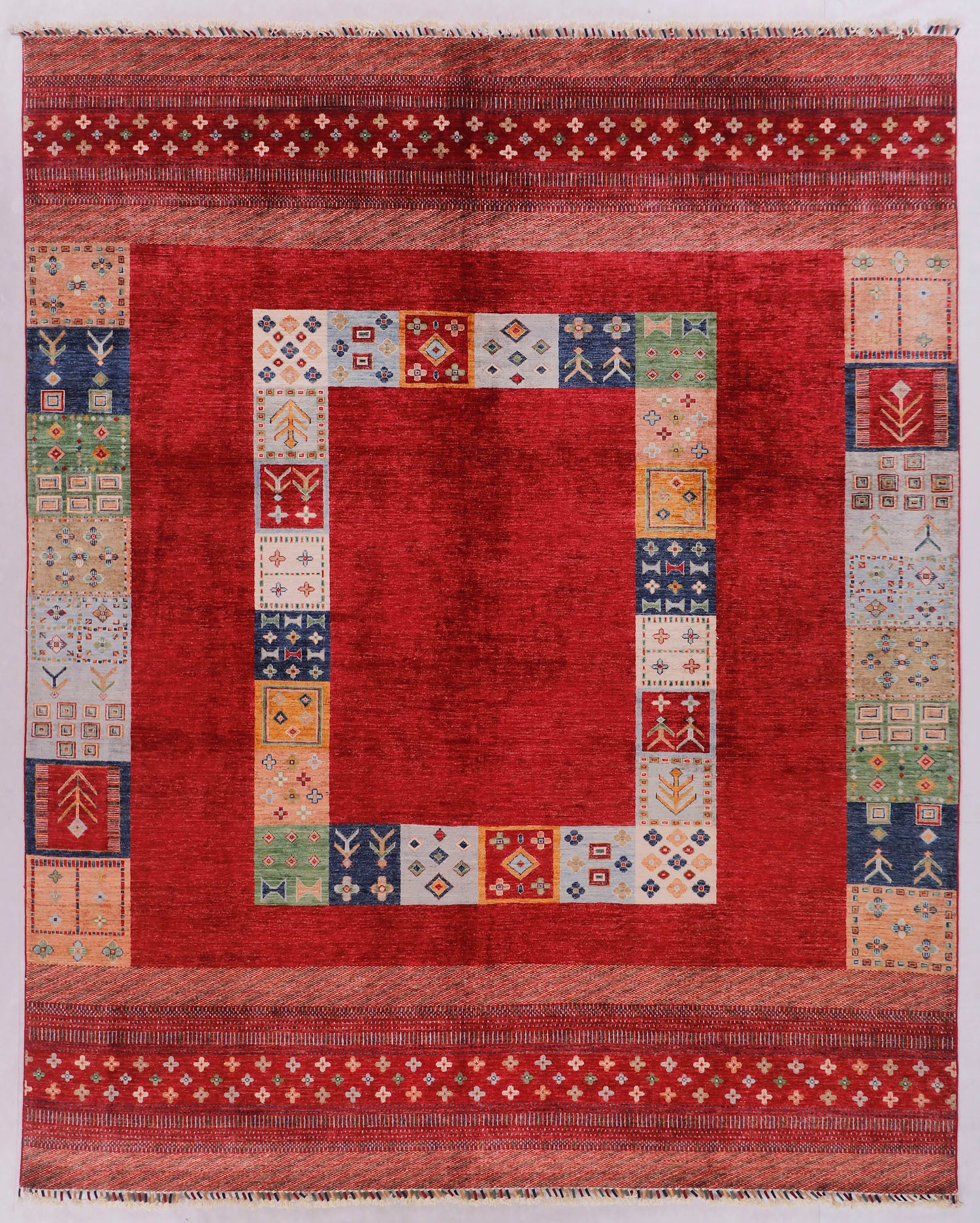 Loribaft Persian Hand Knotted Wool Rug Multicolor 8' x 10'