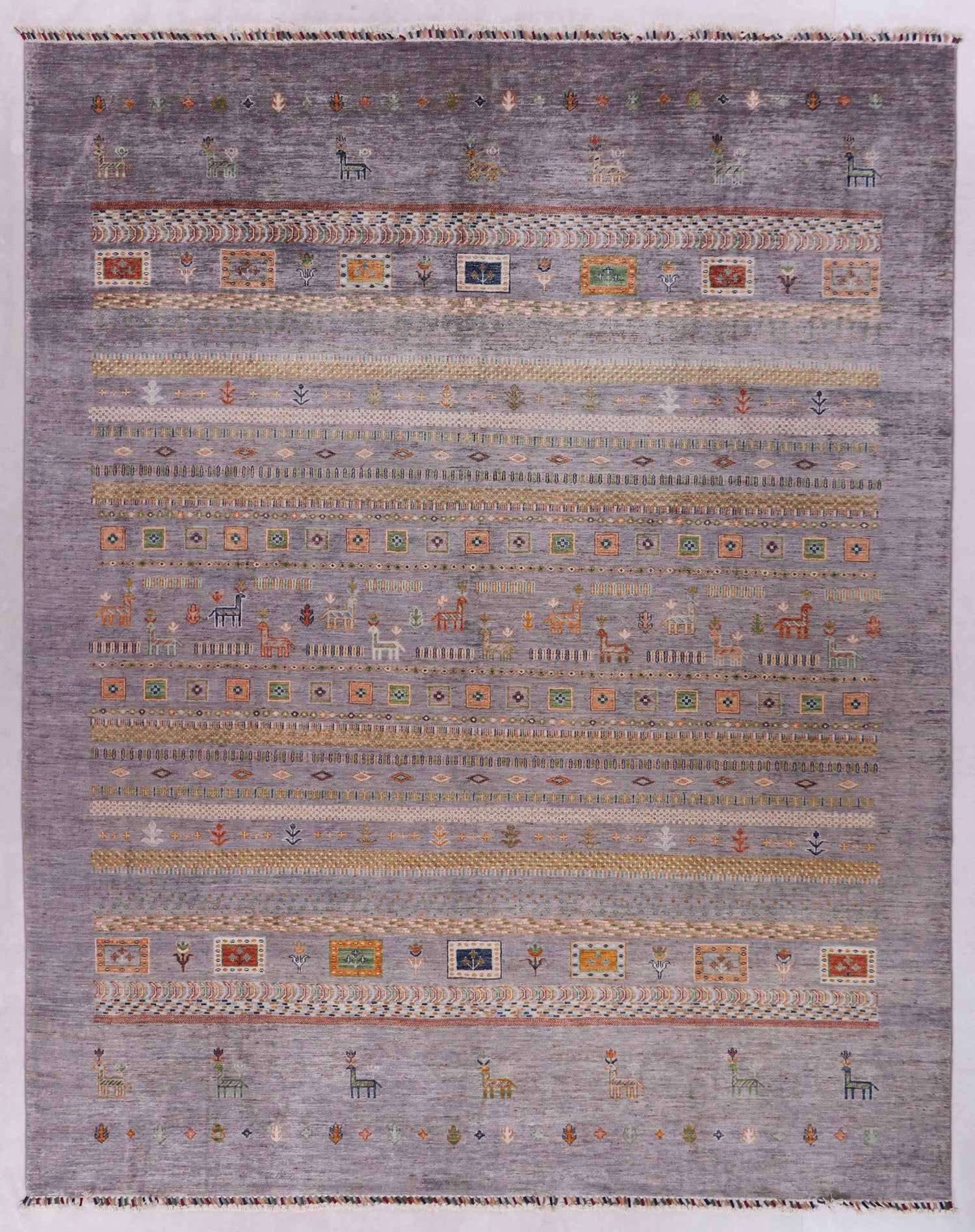 Khurjeen Persian Hand Knotted Wool Rug Gray 8' x 10'