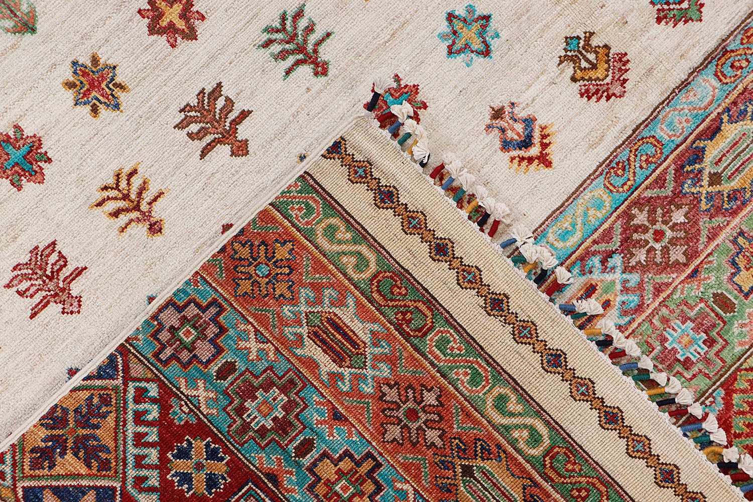 Khurjeen Persian Hand Knotted Wool Rug Ivory 8' x 10'
