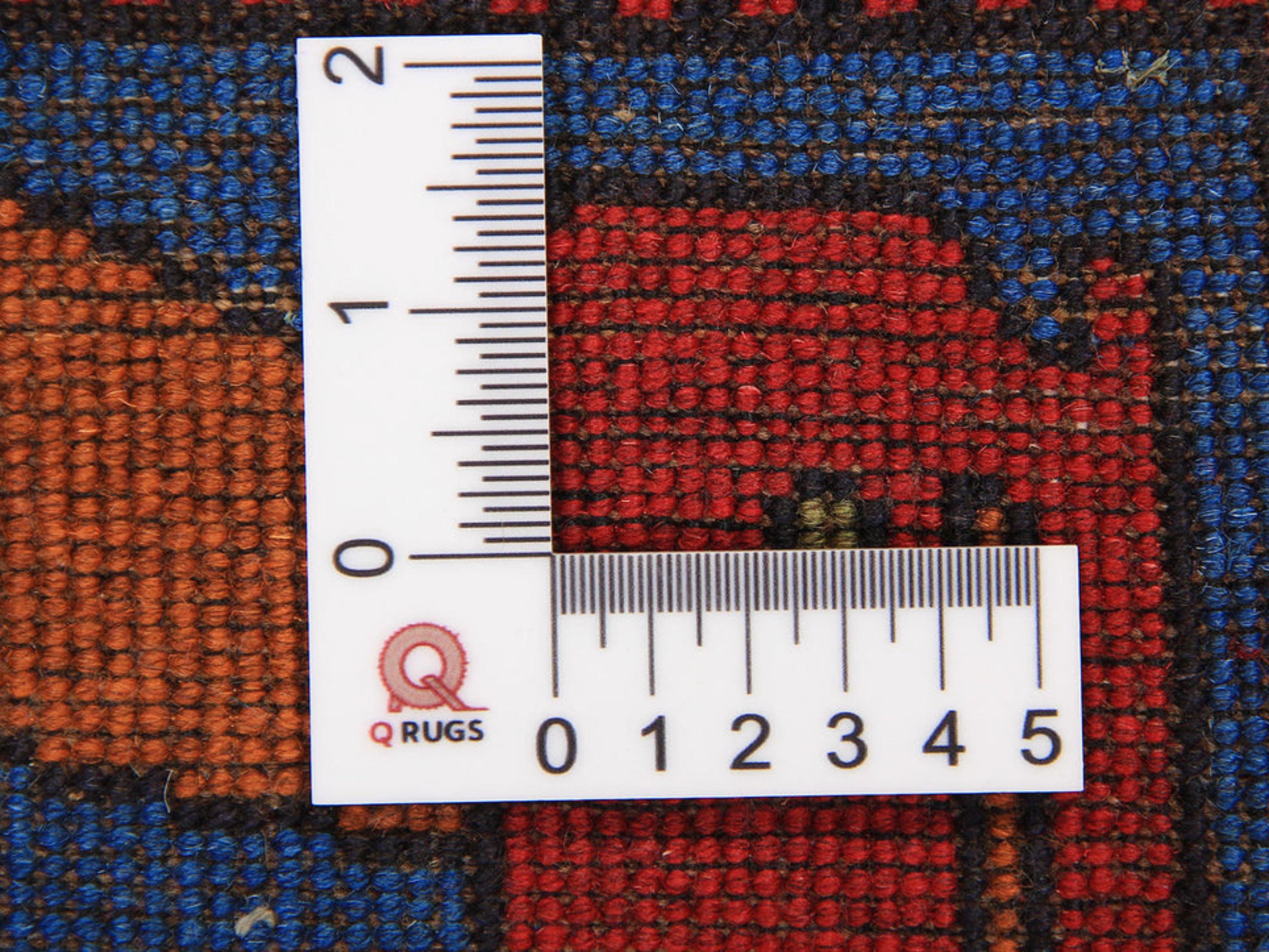 2x3 Blue Afghan War Rug, Hand Knotted Wool Pictorial Collector Piece
