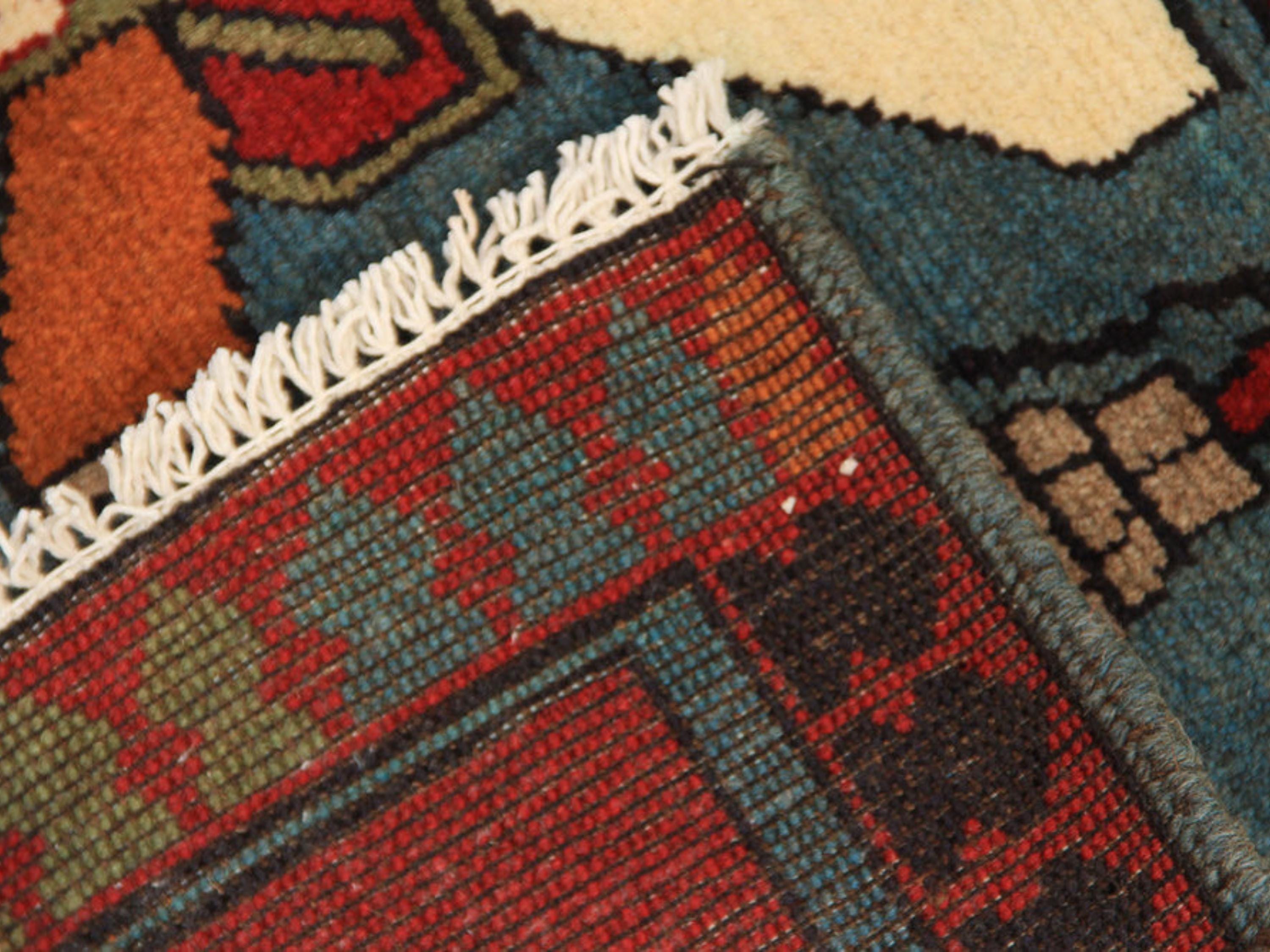 2x3 Wool War Rug, Handmade Tribal Military Wall Hanging, Folk Art Bedroom Office Decor