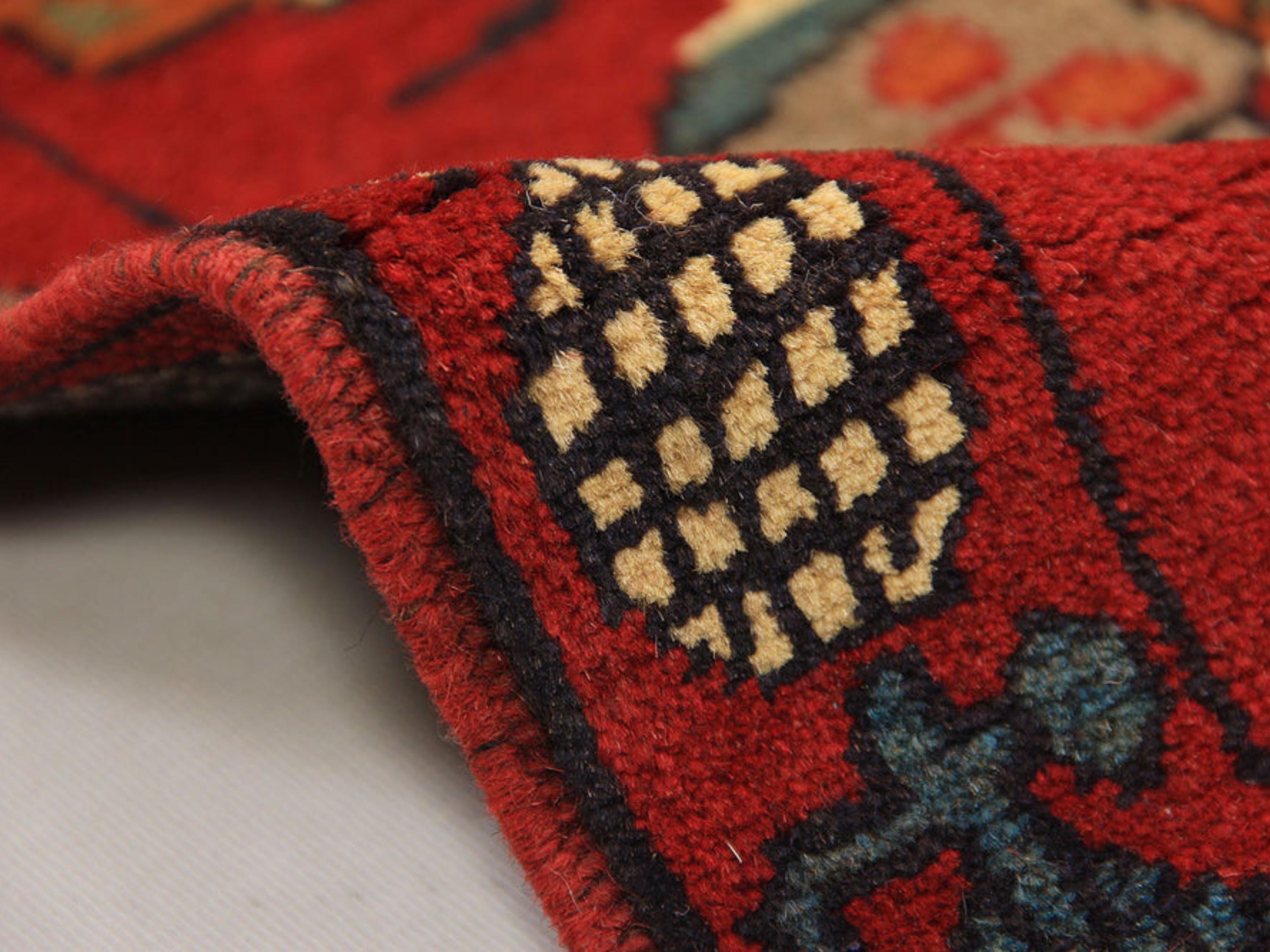 2x3 Red Afghan War Rug, Handmade Wool Pictorial Military Design