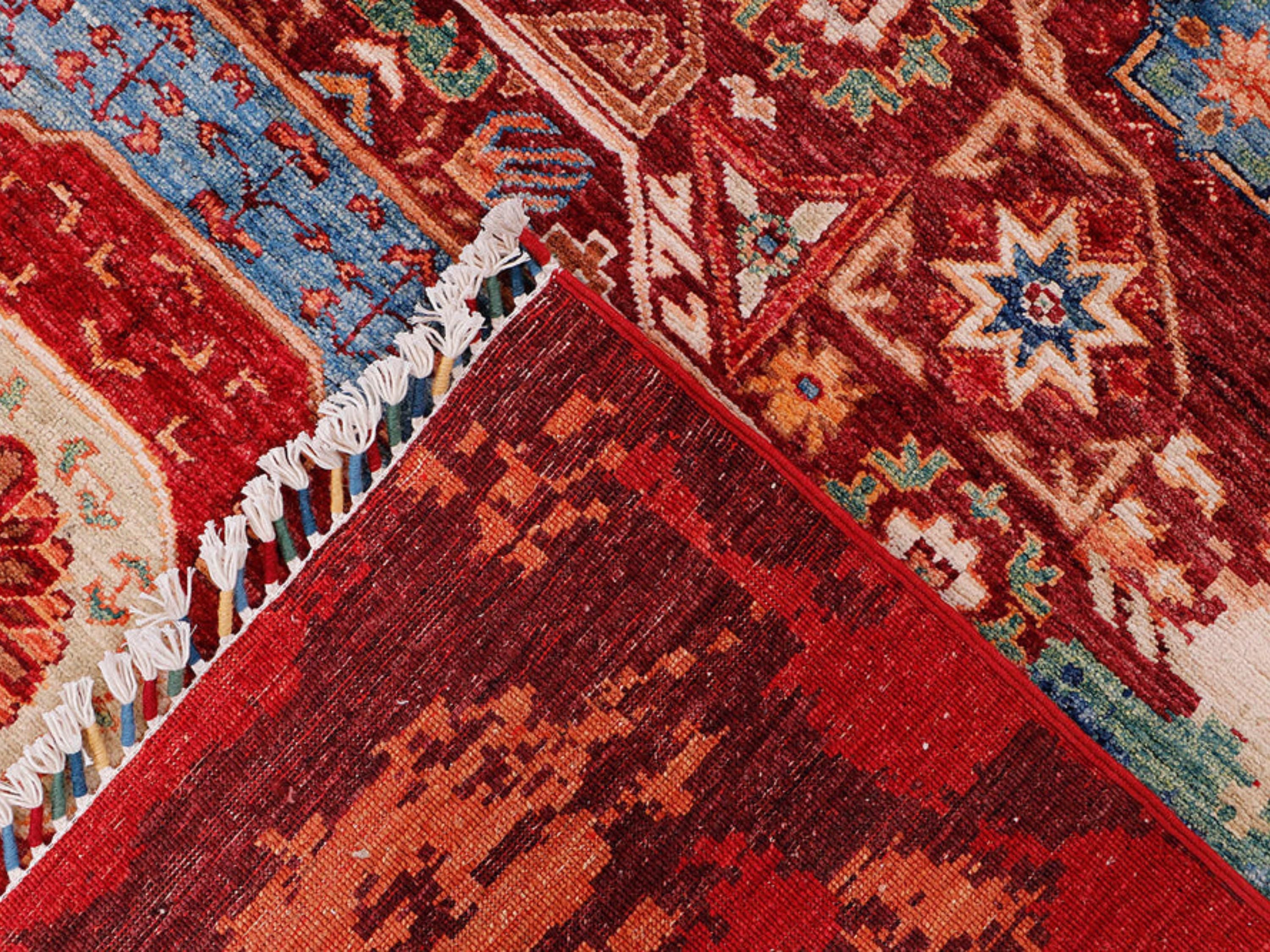 8x10 Persian Style Mamluk Rug, Hand Knotted Wool Area Rug, Geometric Medallion Carpet, Living Room Dining Room Decor