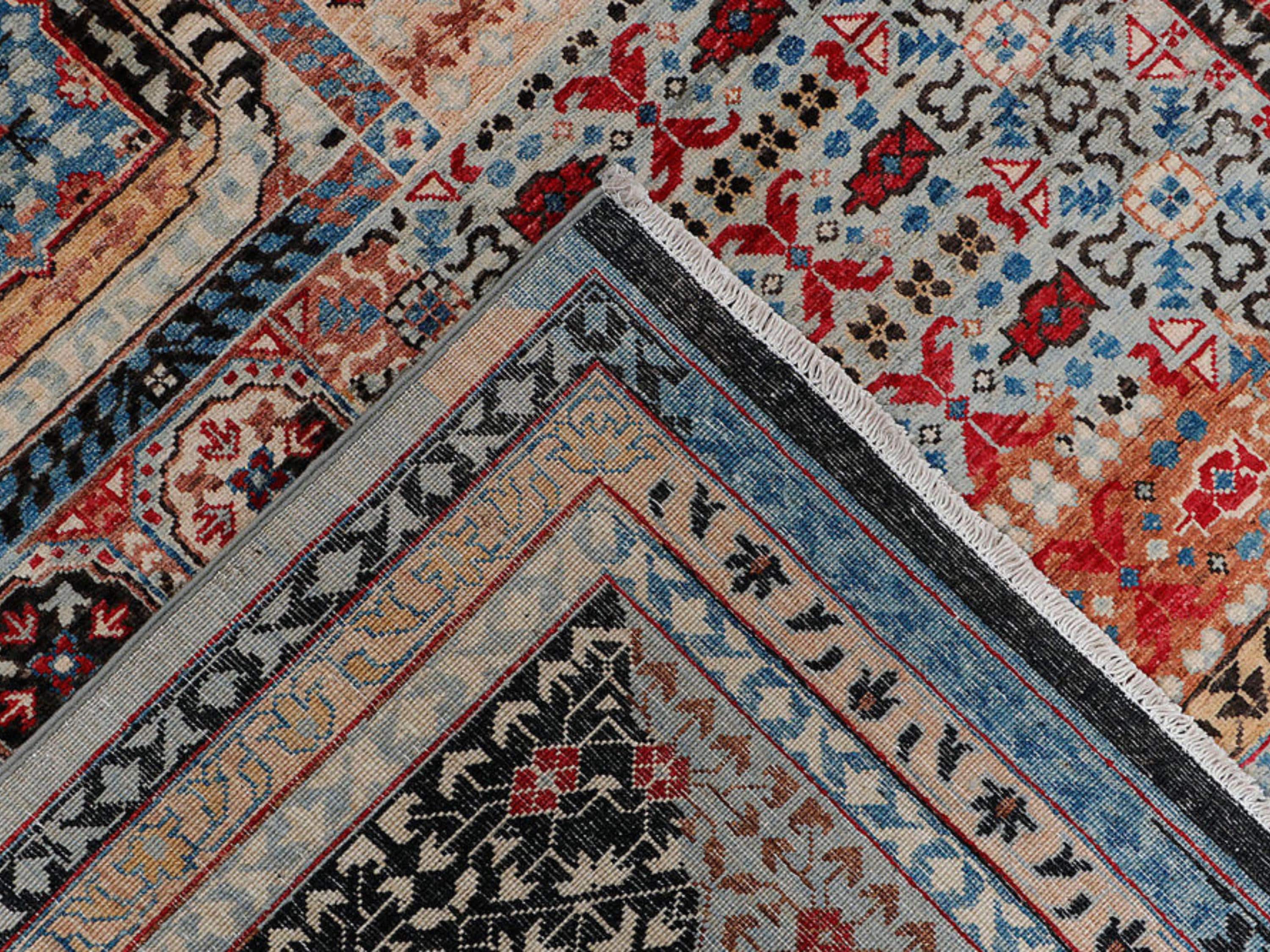 10x14 Persian Style Mamluk Rug, Hand Knotted Wool Area Rug, Geometric Medallion Carpet, Luxury Living Room Dining Room Decor