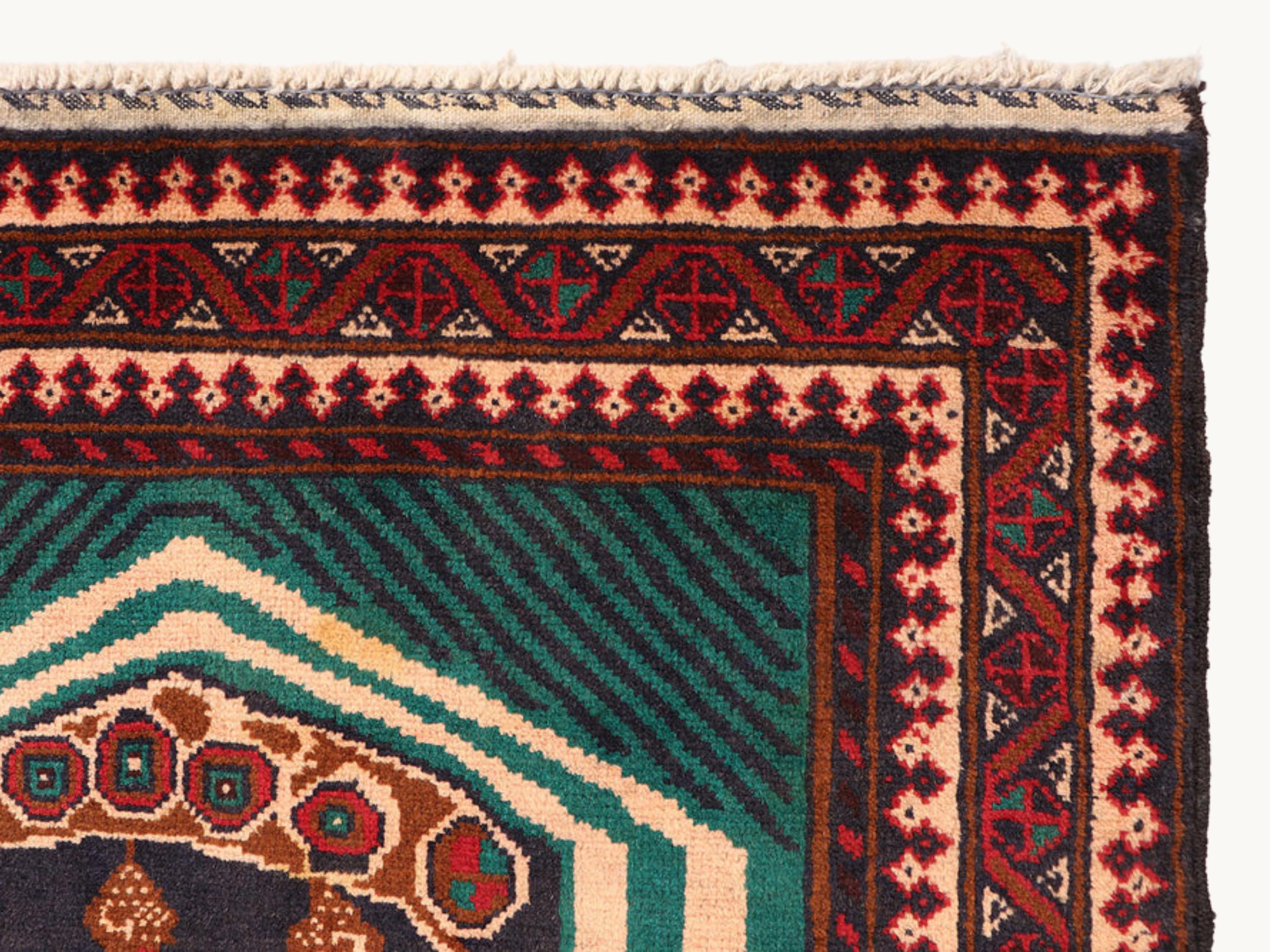 3x5 Portrait Pictorial Tapestry Wall Hanging Rug, Afghan Style Handmade Wool Textile Wall Art, Folk Art Decor