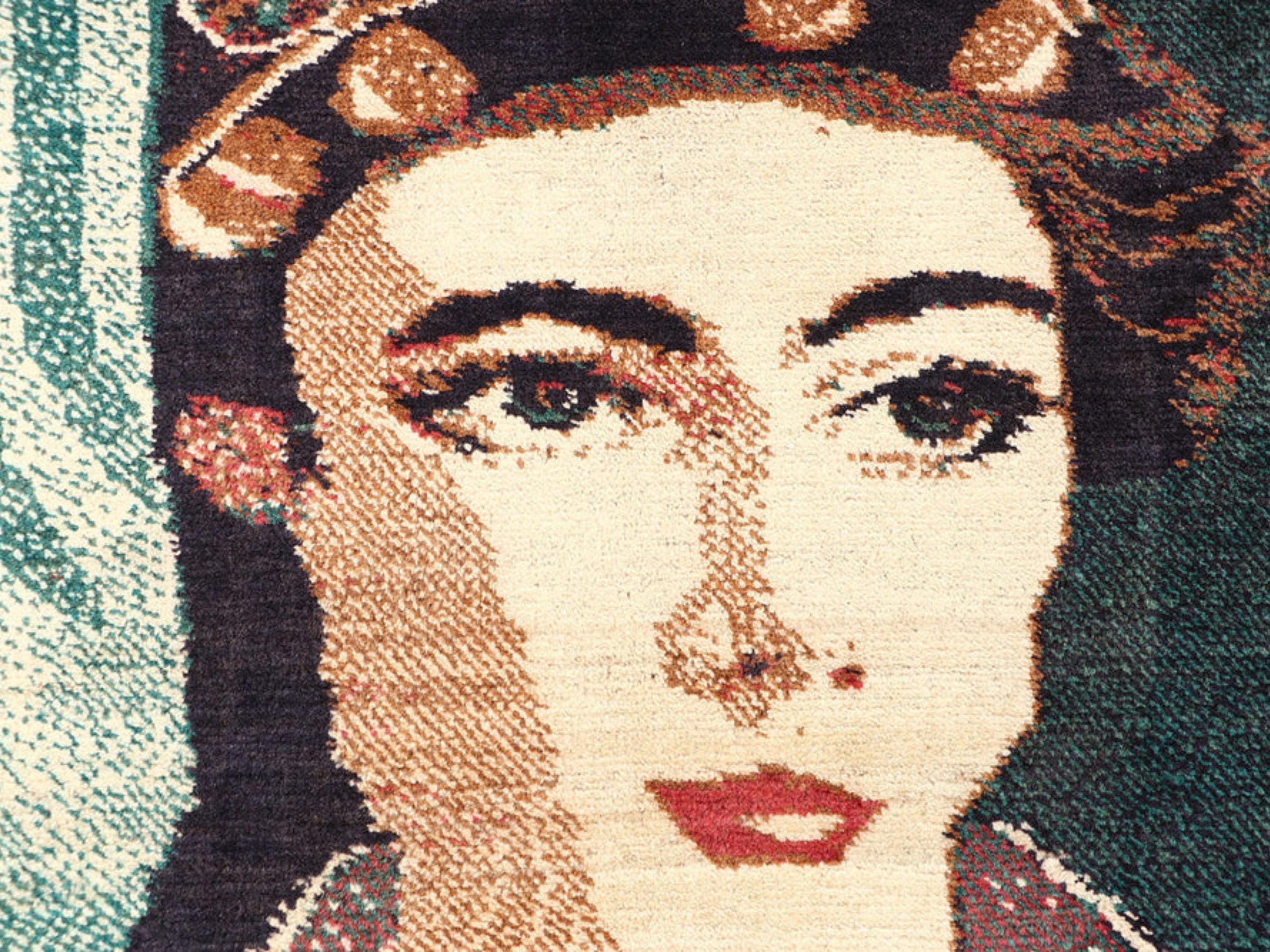 3x5 Portrait Tapestry Wall Hanging Rug, Afghan Style Handmade Wool Textile Wall Art, Folk Art Decor