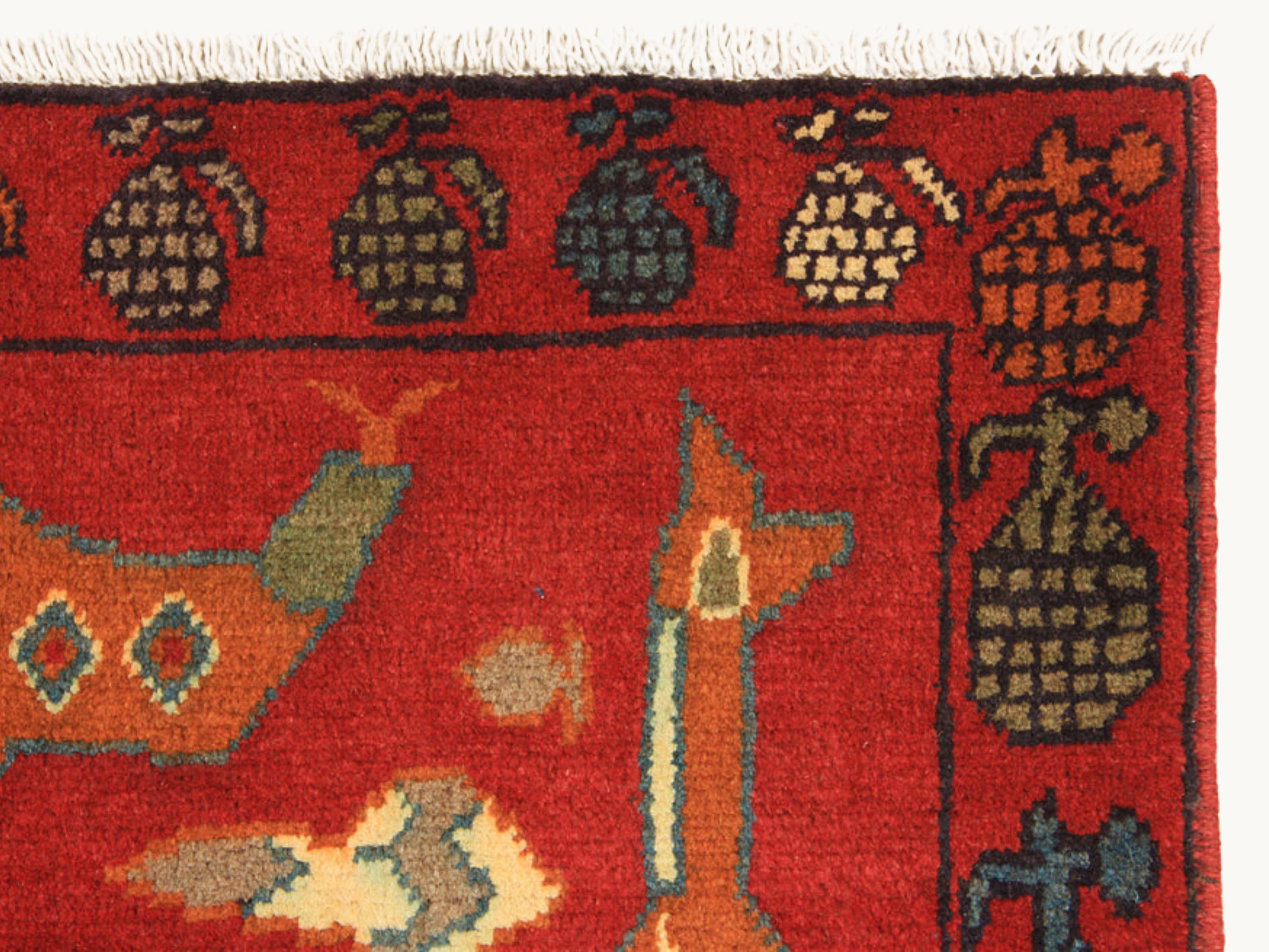 2x3 Military War Rug, Handmade Wool Afghan Tribal Rug, Collectible Folk Art Decor