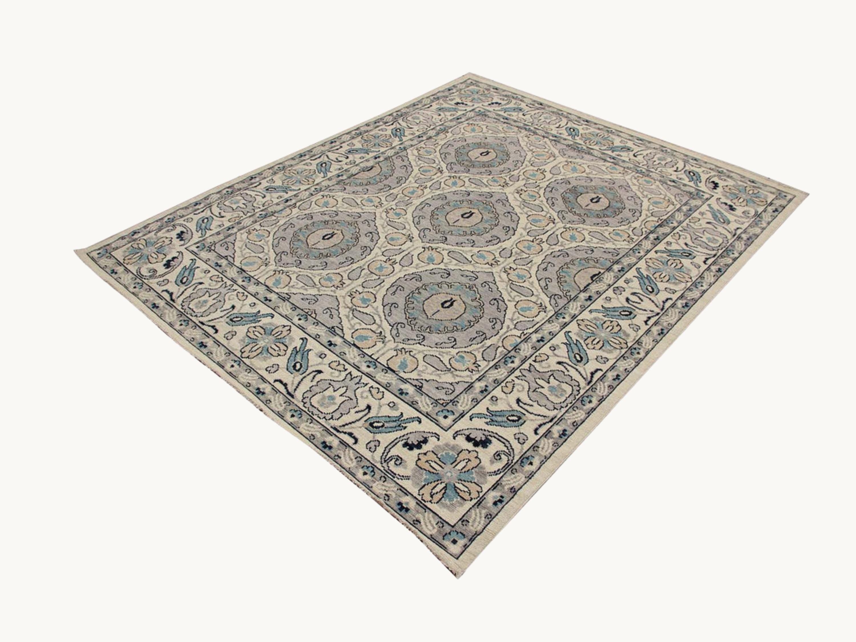 8x10 Turkish Oushak Rug, Vintage Beige Hand Knotted Wool Area Rug, One of a Kind Oriental Carpet, Living Room Bedroom Decor