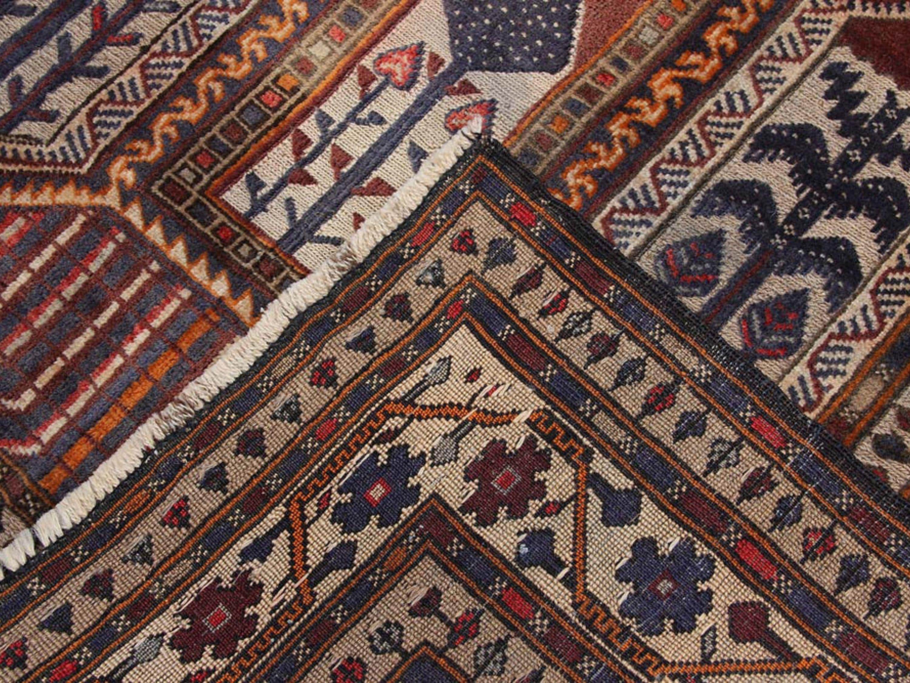 Handmade Berjista Wool Rug, 4x6 Brown Tribal Geometric Area Rug, Living Room Bedroom Decor