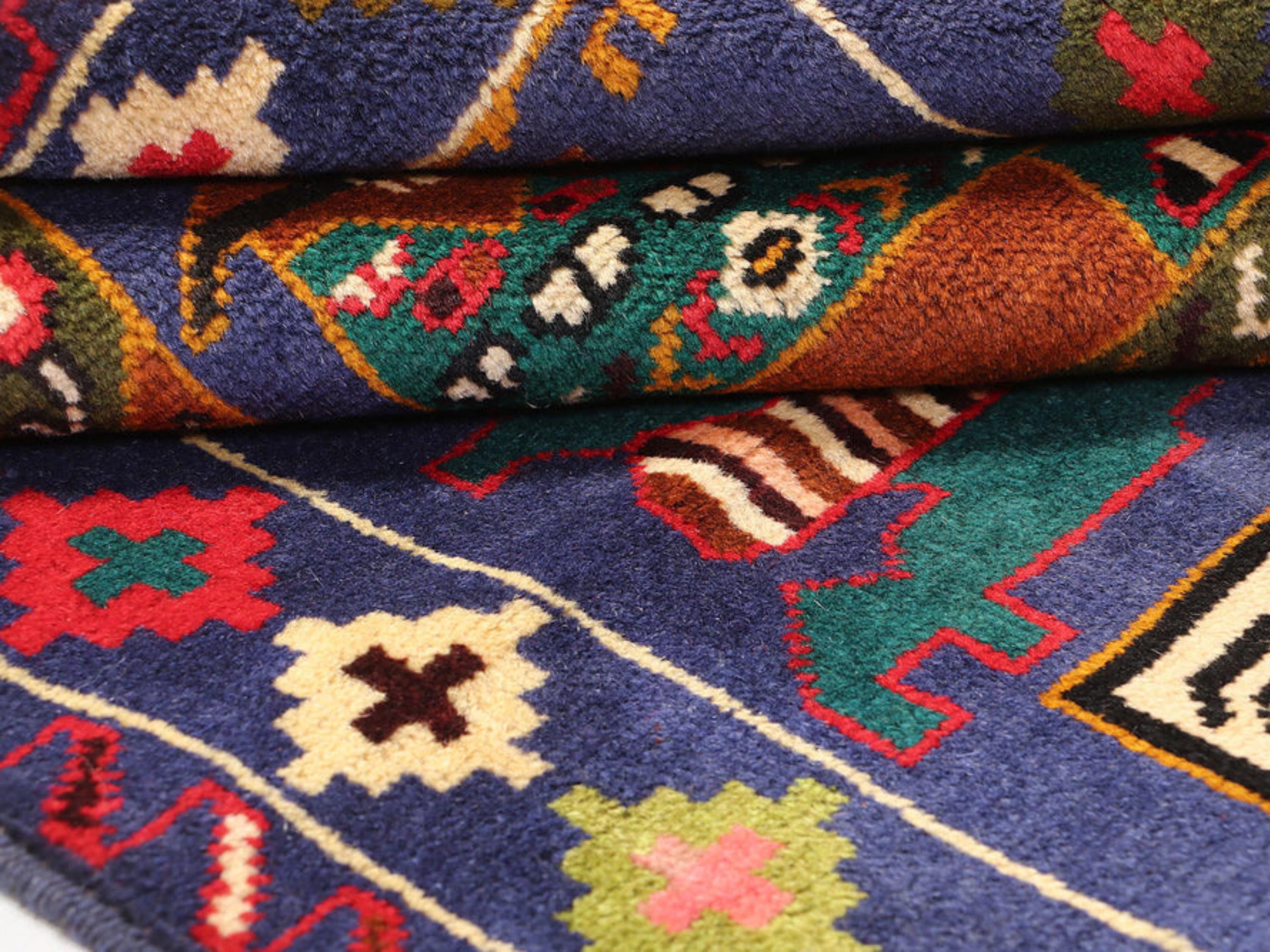 3x5 Folk Figure Woven Wall Hanging Rug, Hand Knotted Wool Tapestry, Afghan Style Textile Wall Art, Purple Tribal Decor