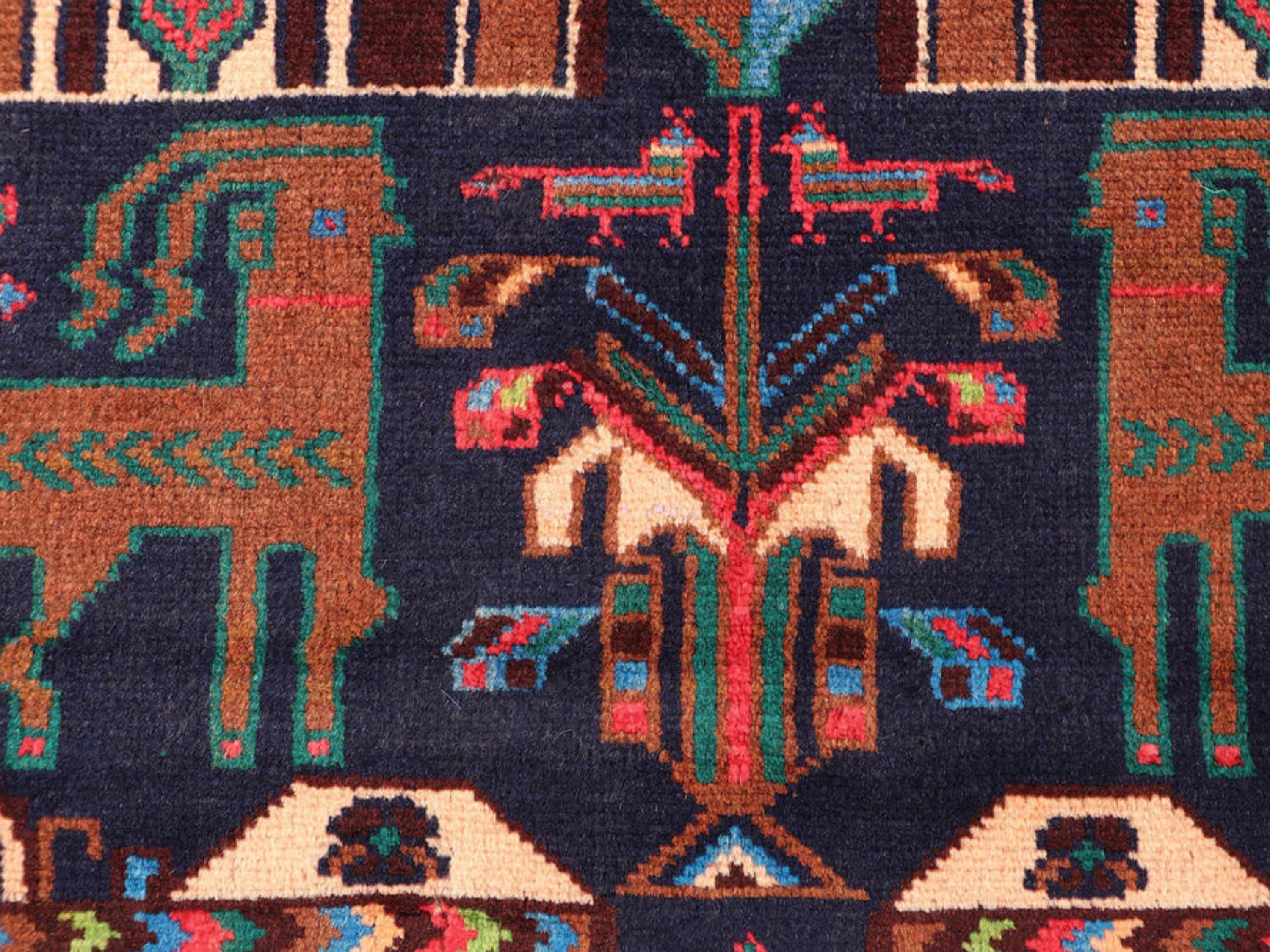 3x5 Geometric Tapestry Wall Hanging Rug, Afghan Style Handmade Wool Textile Wall Art, Tribal Folk Art Decor