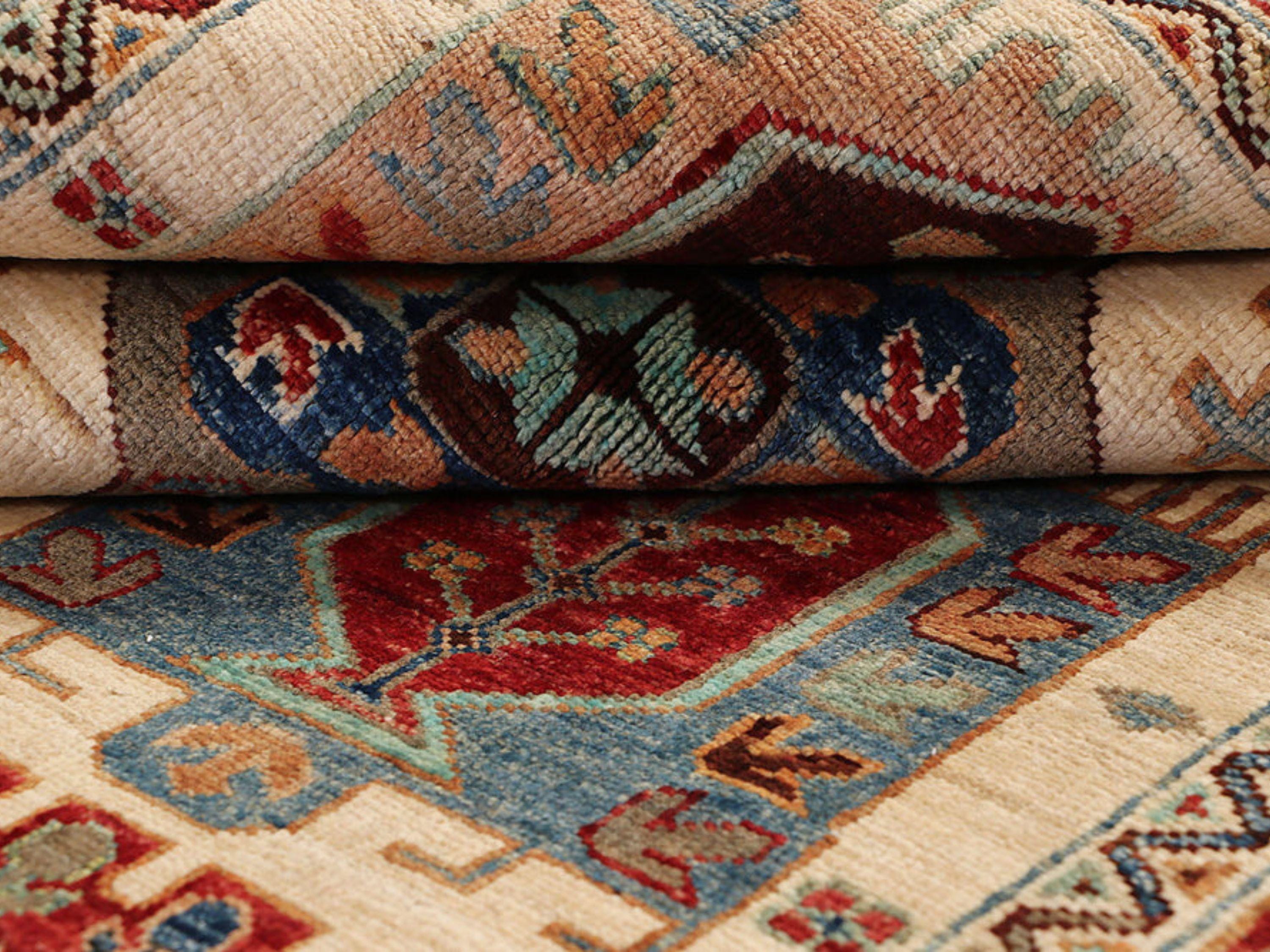 4x6 Ivory Persian Style Hand Knotted Wool Rug | Tribal Medallion Area Decor