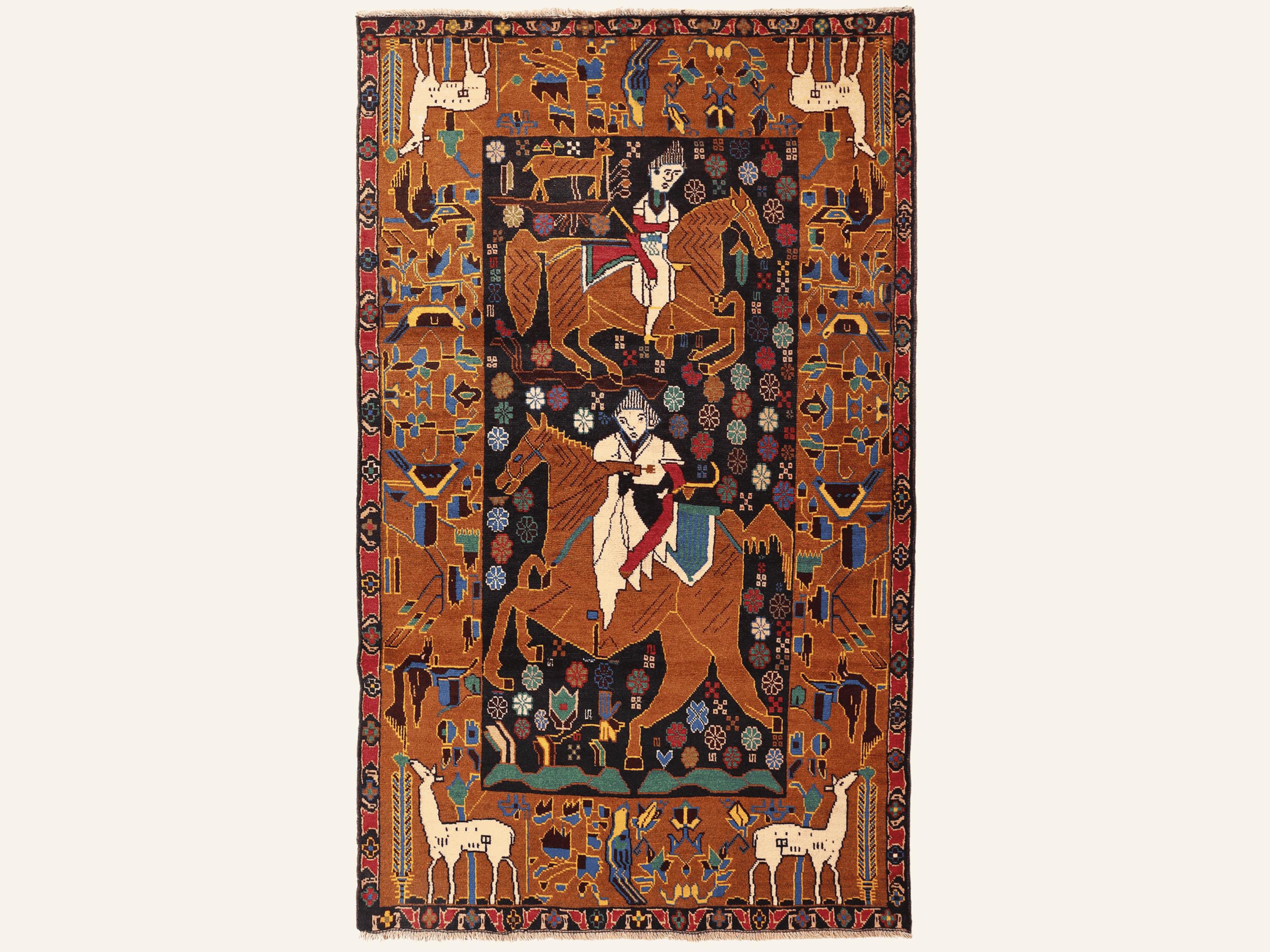 4x6 Tribal Folk Art Tapestry Wall Hanging, Afghan Style Handmade Wool Woven Wall Art, Large Statement Decor