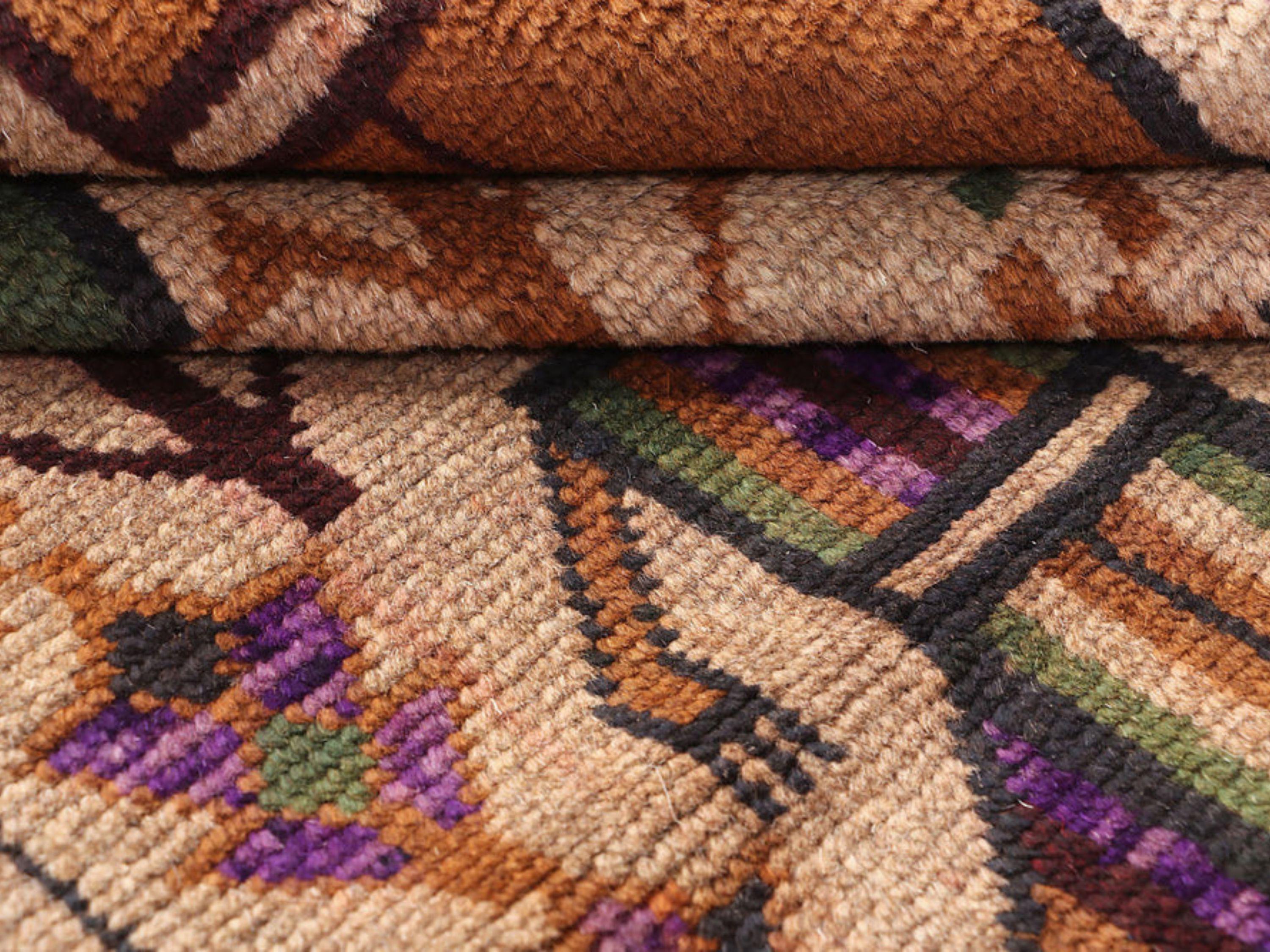 3x4 Artisan Figure Tapestry Wall Hanging Rug, Afghan Style Handmade Wool Textile Wall Art, Tribal Folk Art Decor