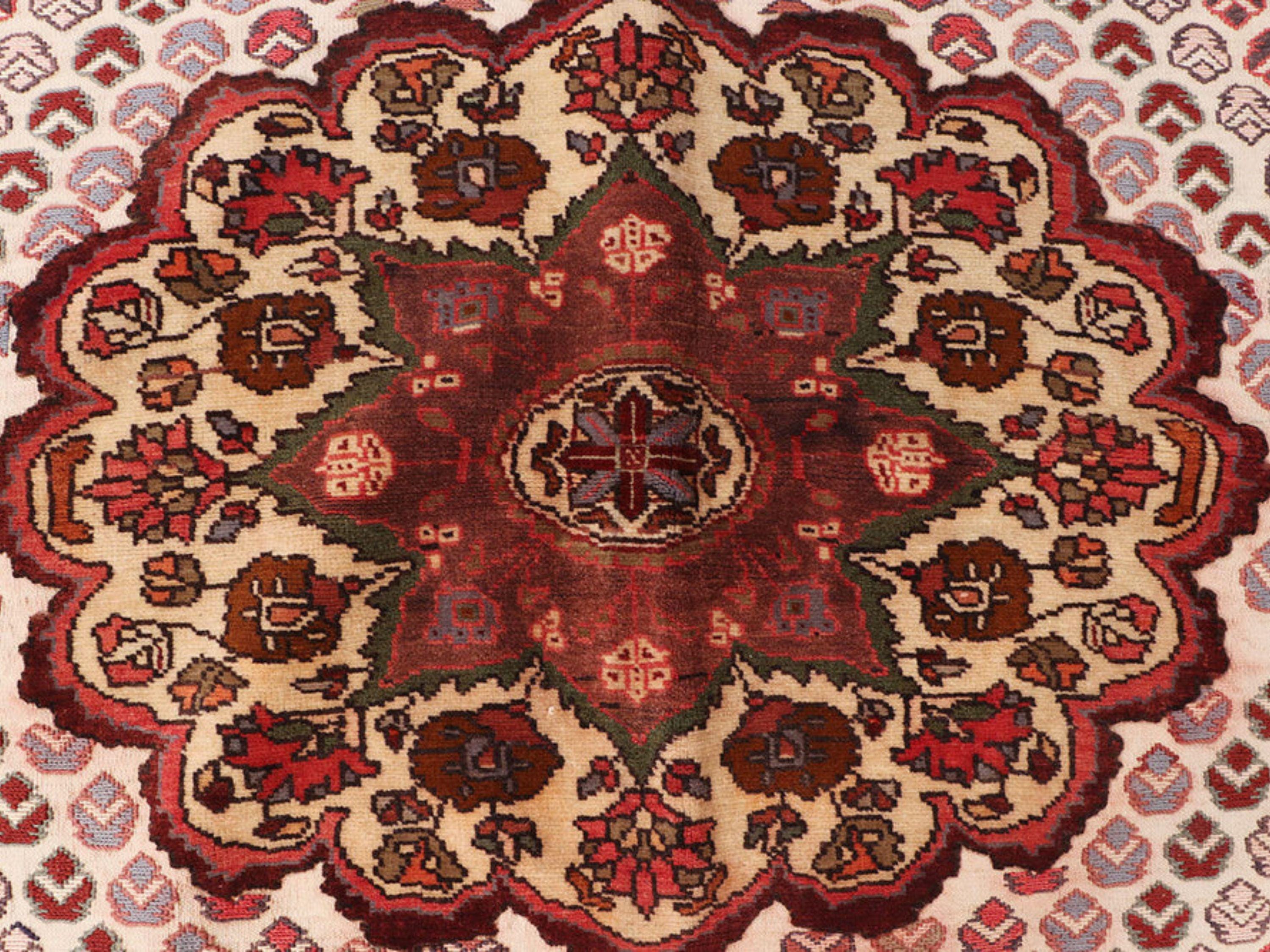 4x6 Persian Style Herati Rug, Afghan Hand Knotted Wool Rug, Floral Oriental Vintage Area Rug