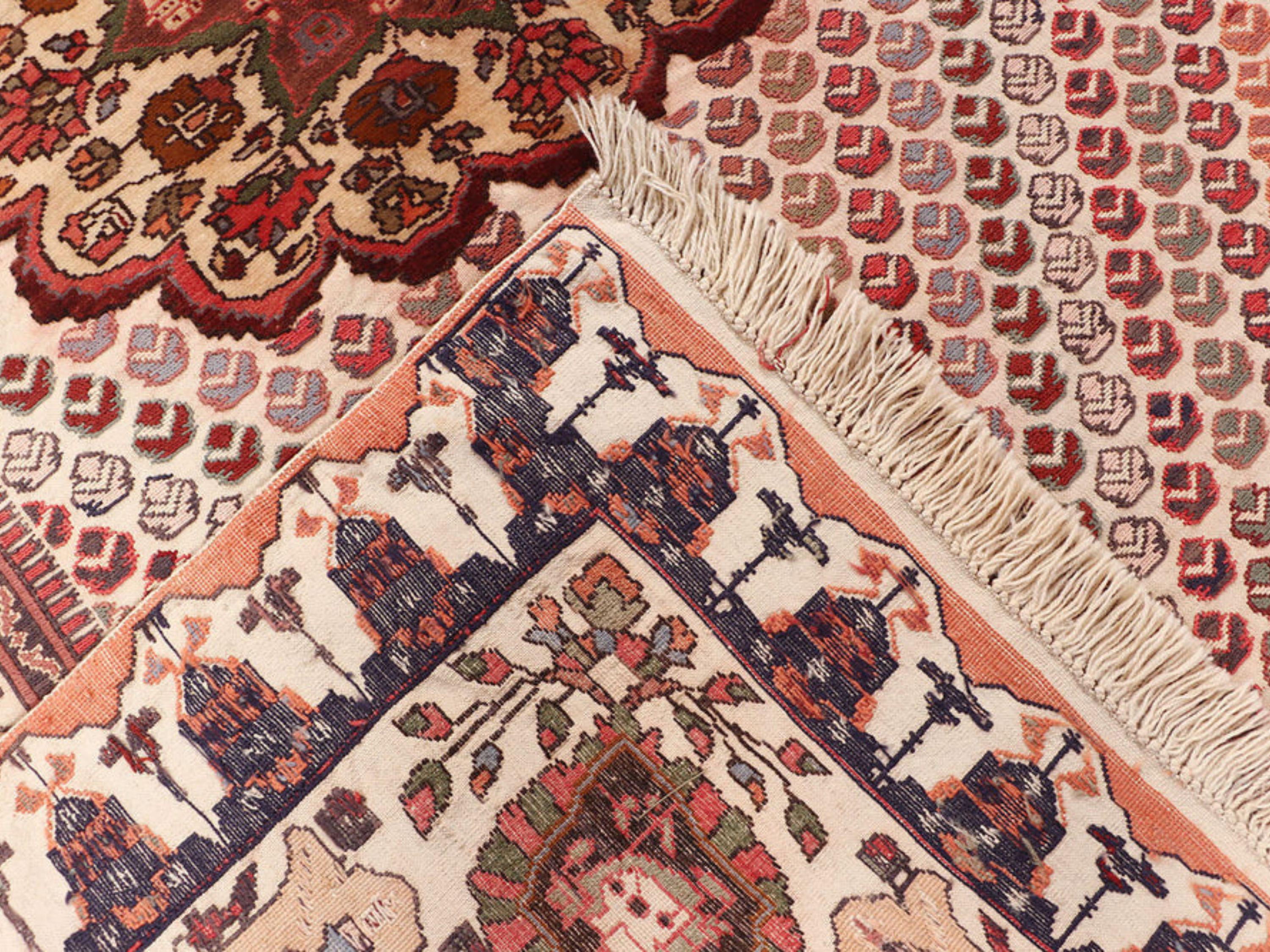 4x6 Persian Style Herati Rug, Afghan Hand Knotted Wool Rug, Floral Oriental Vintage Area Rug